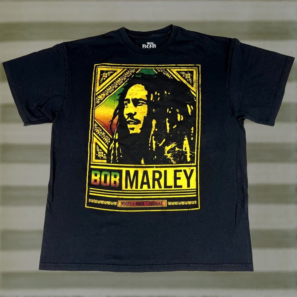 Vintage Bob Marley Men’s Vintage T-Shirt Roots Rock Reggae Size XL Black Short Sleeve Crew Neck Graphic Print Shirt Size US XL / EU 56 / 4 - 1 Thumbnail