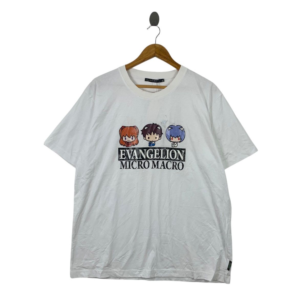 Vintage EVANGELION MICRO MACRO Neon Genesis Tee Shirt Top Size XL / US 12-14 / IT 48-50 - 1 Thumbnail