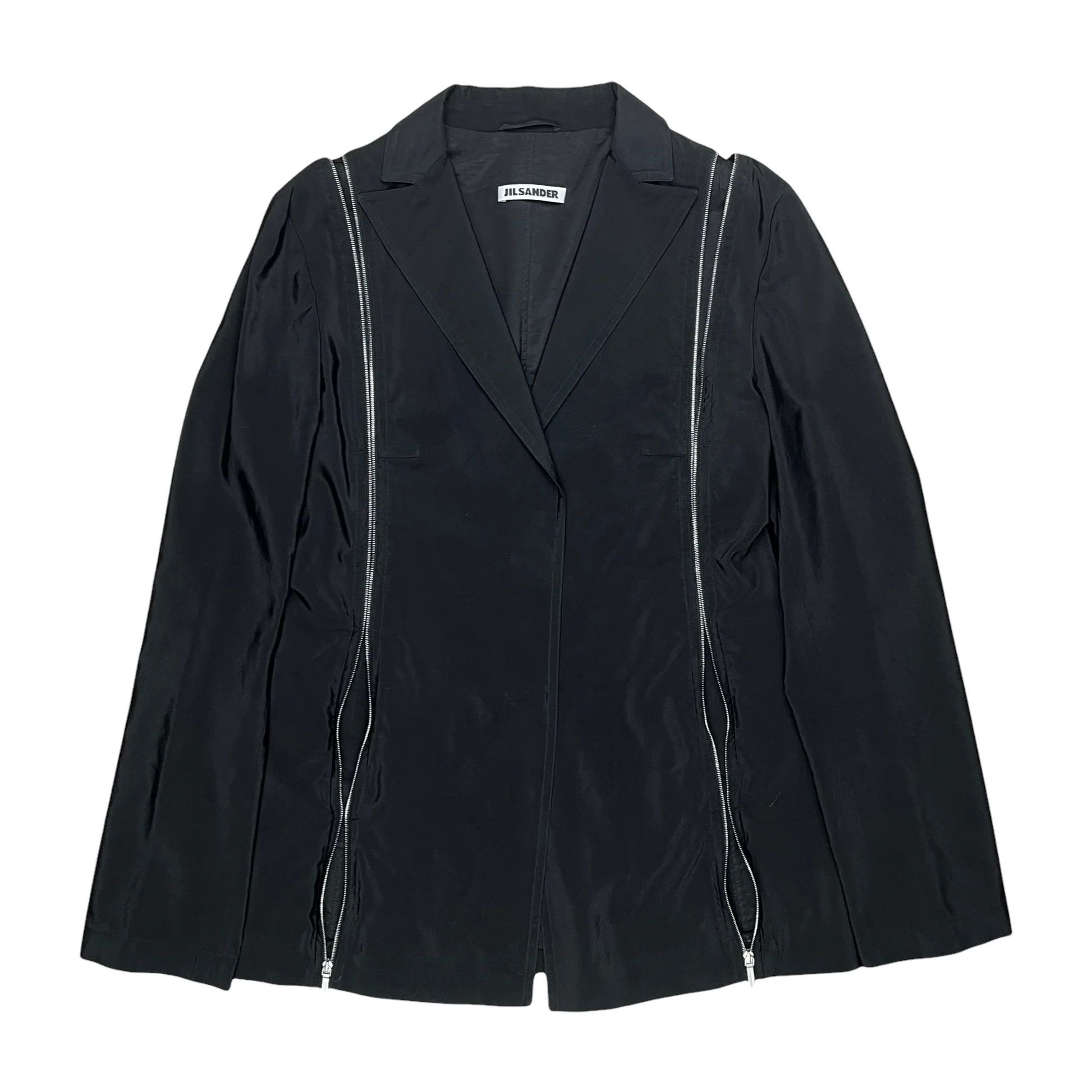 Jil Sander Jil Sander Multi Zipper Black Blazer Size 38S - 1 Thumbnail