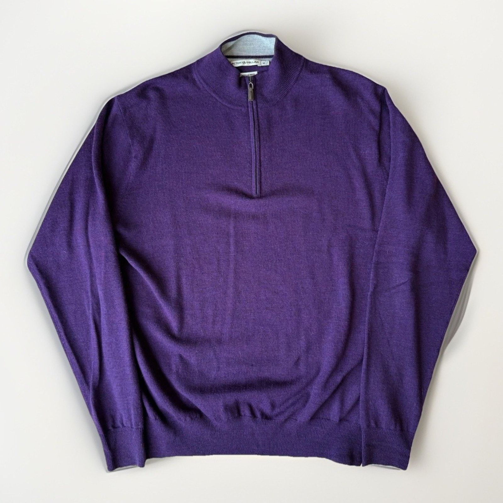 Peter Millar Peter Millar Merino Wool 1/4 Zip Pullover Medium Purple Size US M / EU 48-50 / 2 - 1 Thumbnail