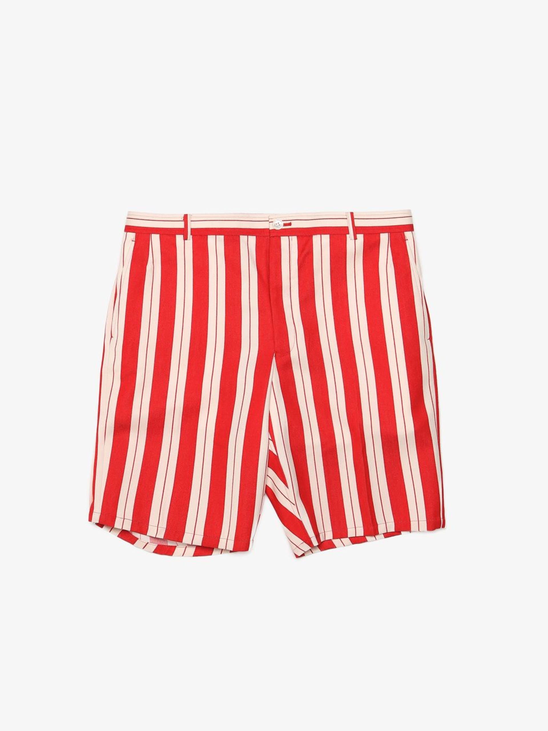Striped Wool And Cotton Shorts