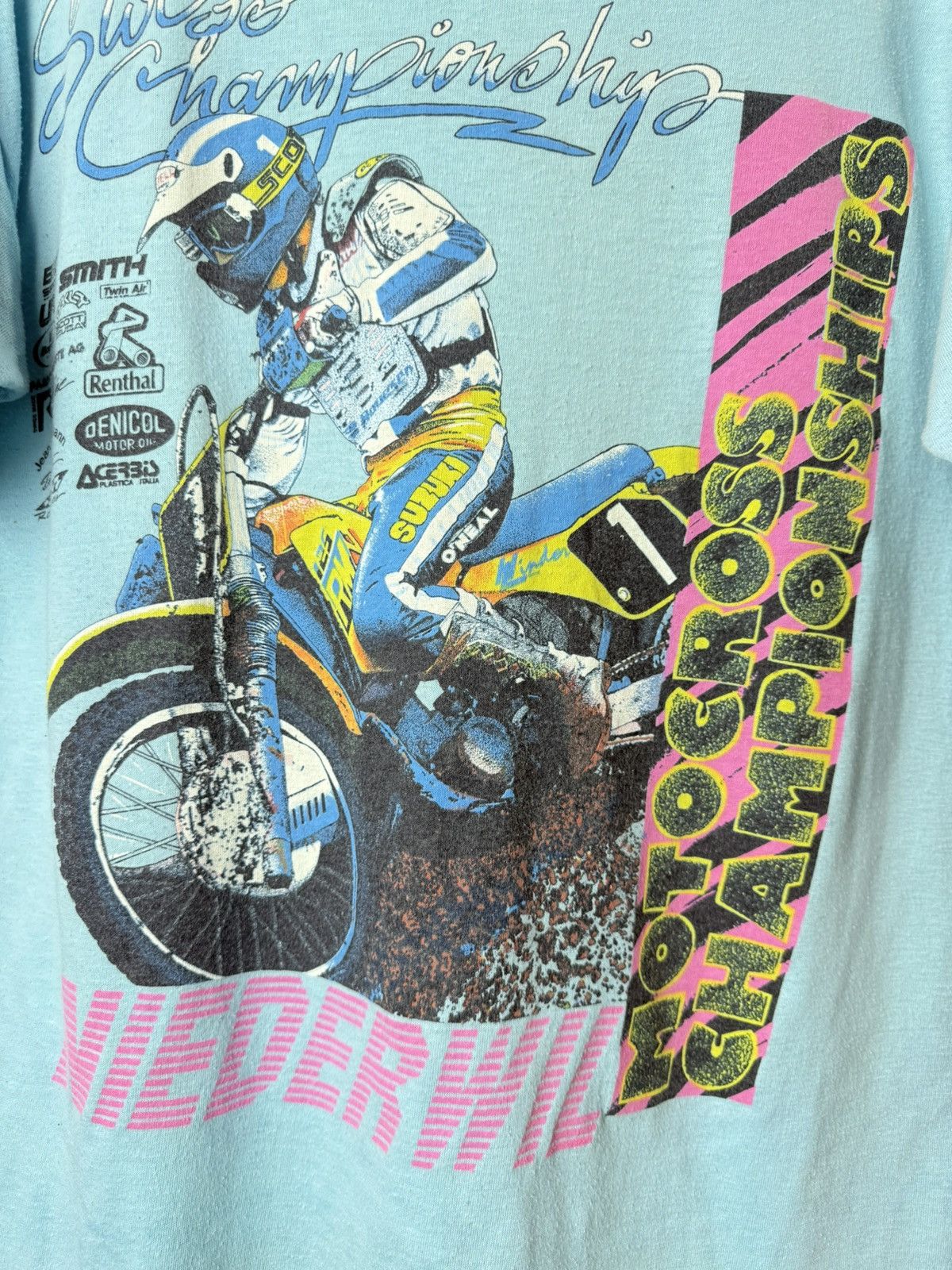 Vintage 80-90’s Vintage Motocross Championships Racing T Shirt Size US L / EU 52-54 / 3 - 3 Thumbnail