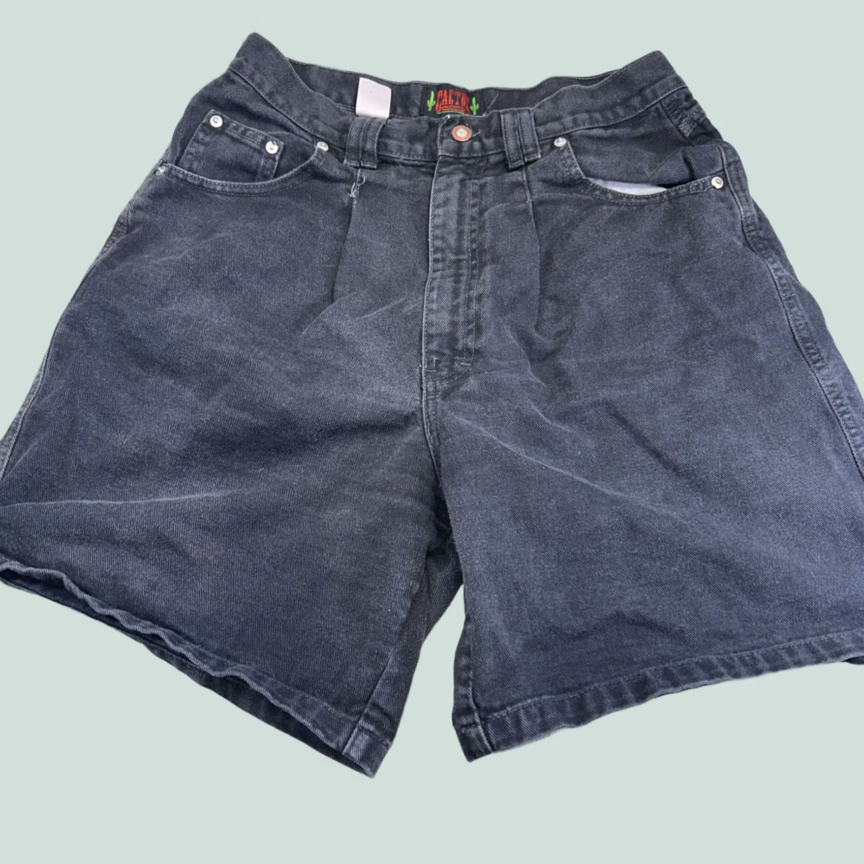 Durango VINTAGE Durango Women Black Jean Shorts Size 14 Mom Cactus Detail Durango Apparel Size 36" / US 14 / IT 50 - 1 Thumbnail
