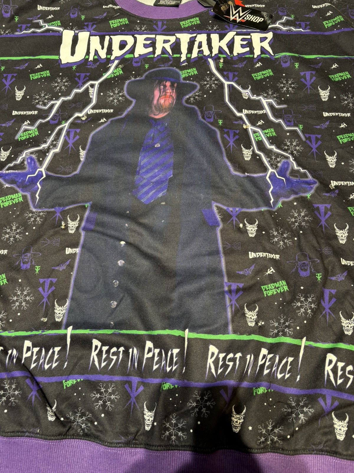 Other WWE Undertaker 2021 Light-Up Holiday Sweater Size US XL / EU 56 / 4 - 3 Thumbnail