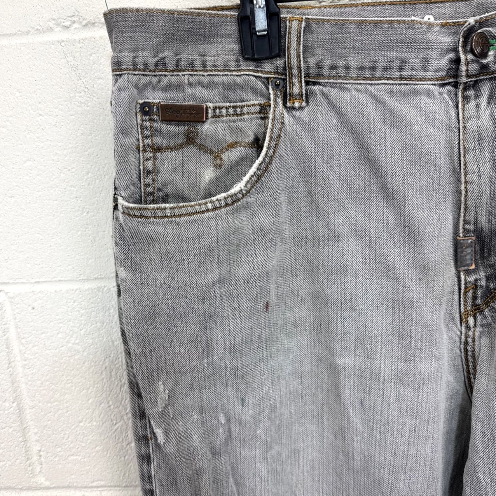 Denime VINTAGE LRG Jeans Mens 5-Pocket Denim High Rise 33 Inseam Blue 38 Regular Fit 90s Graphic Design Gothic Hip Hop Skater JNCO Style Baggy Size US 38 / EU 54 - 2 Thumbnail