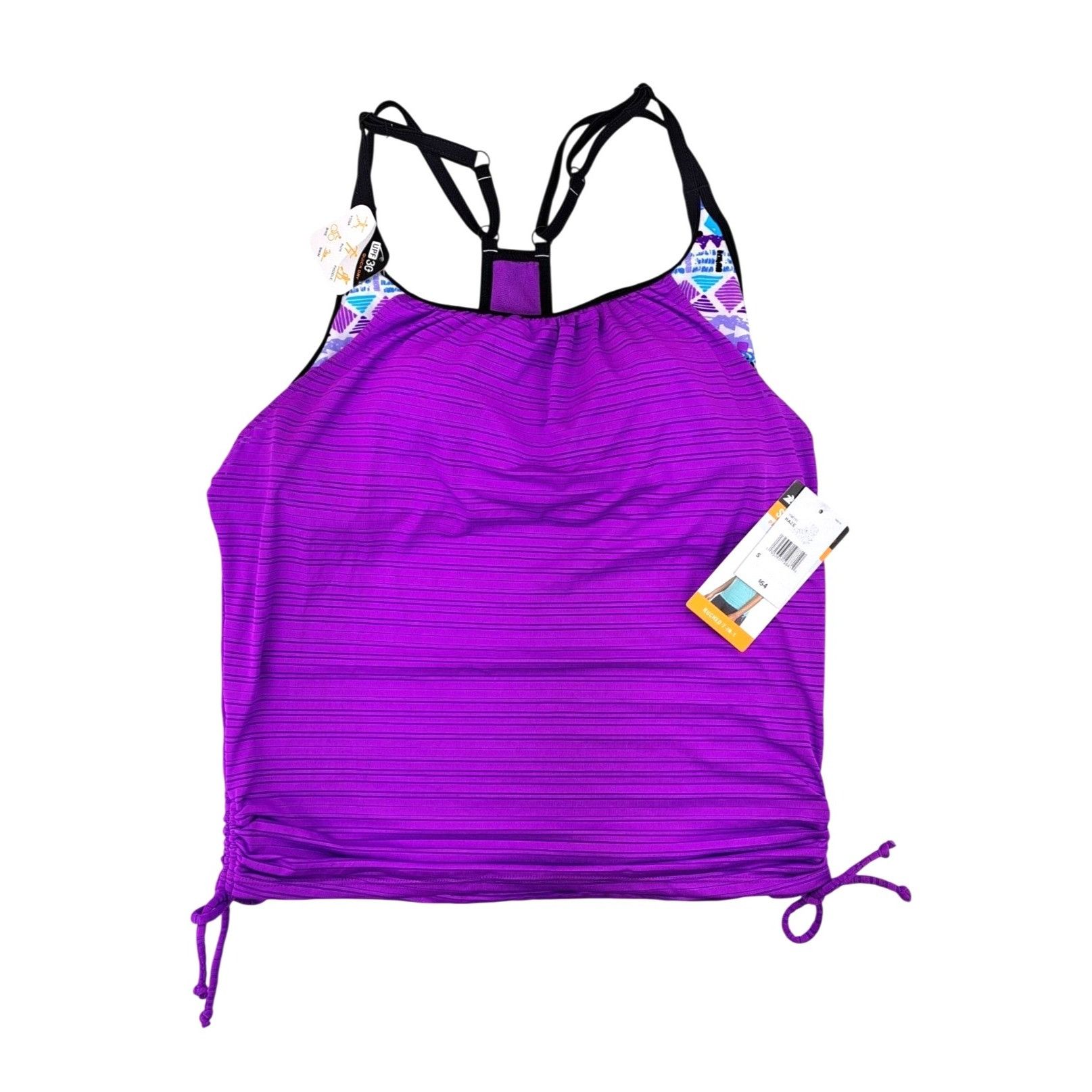 ZeroXposur ZeroXposur Women Ruched 2-In-1 Tankini Top Adjustable Straps Size S / US 4 / IT 40 - 7 Thumbnail