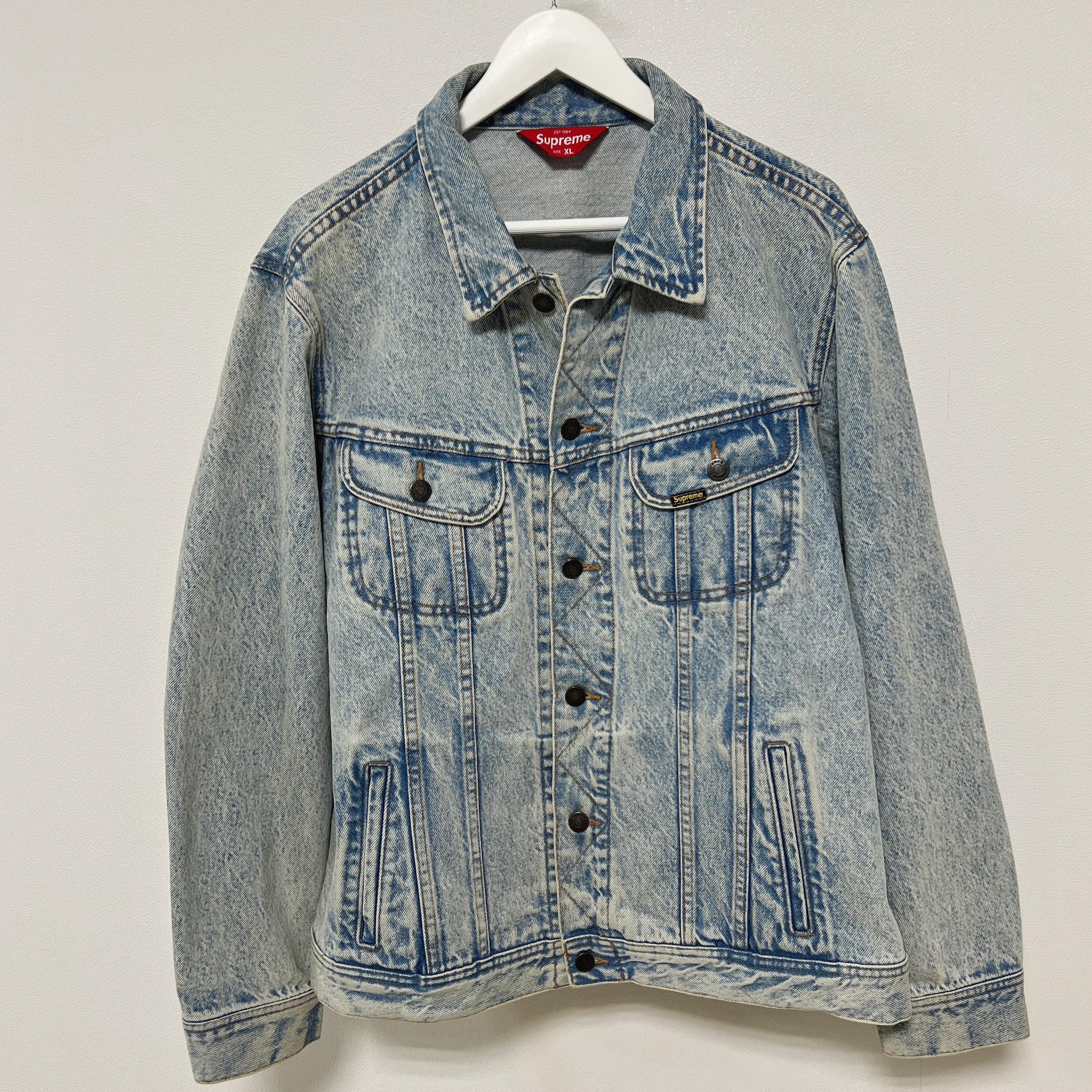 Supreme Supreme SS16 Denim Trucker Jacket Washed Blue Size US XL / EU 56 / 4 - 3 Thumbnail