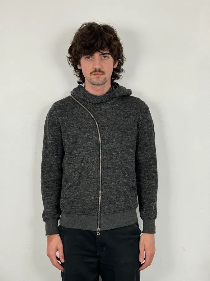 Daniele Alessandrini 2000s Daniele Alessandrini Asymmetrical Zip-Up Grey Hoodie Size S / US 4 / IT 40 - 2 Thumbnail