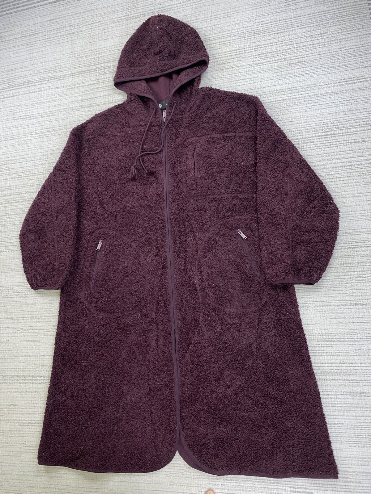 GU × Japanese Brand × Undercover Vintage Gu X Undercover Dark Maroon Long Sherpa Jacket Size US XL / EU 56 / 4 - 4 Thumbnail