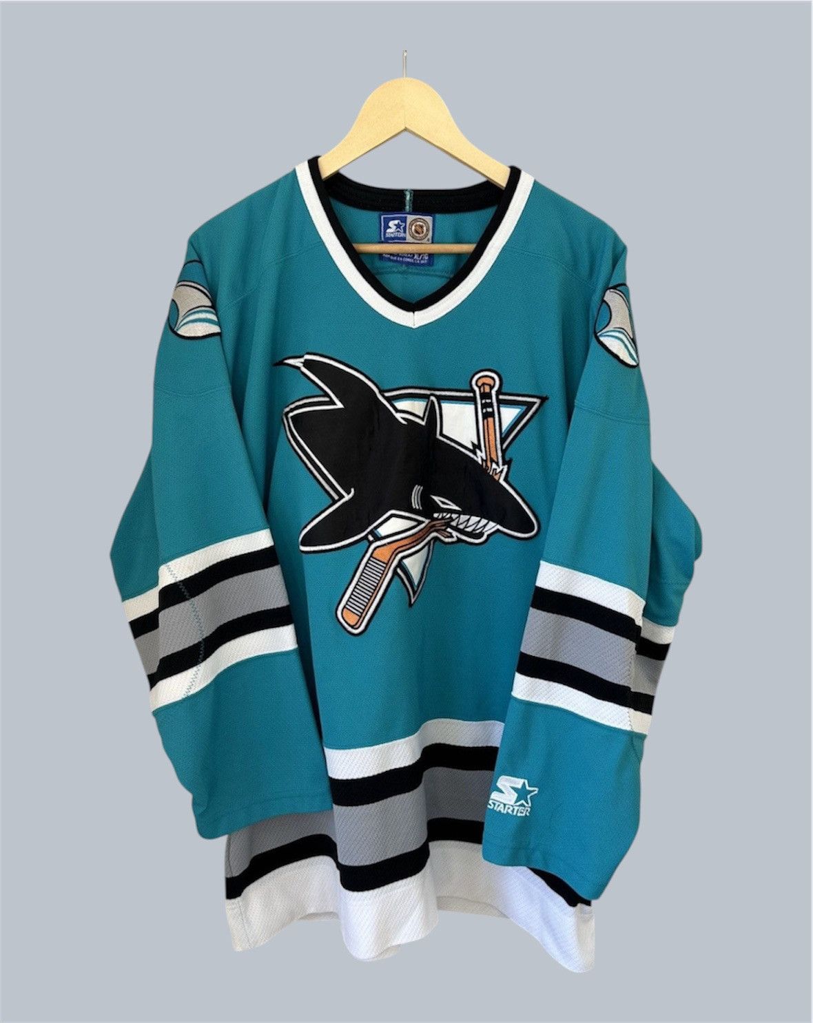 Starter × Vintage Vintage 90s Starter San Jose Sharks Hockey Jersey Size US XL / EU 56 / 4 - 1 Thumbnail