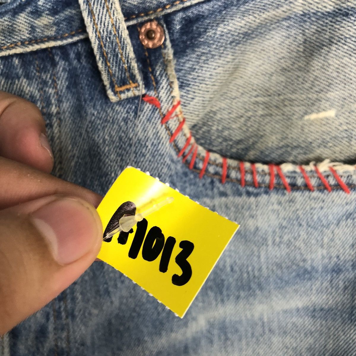 Levi's D 501 Levis patchwork ripped Distressed Denim Pants #A1013 Size US 32 / EU 48 - 14 Thumbnail