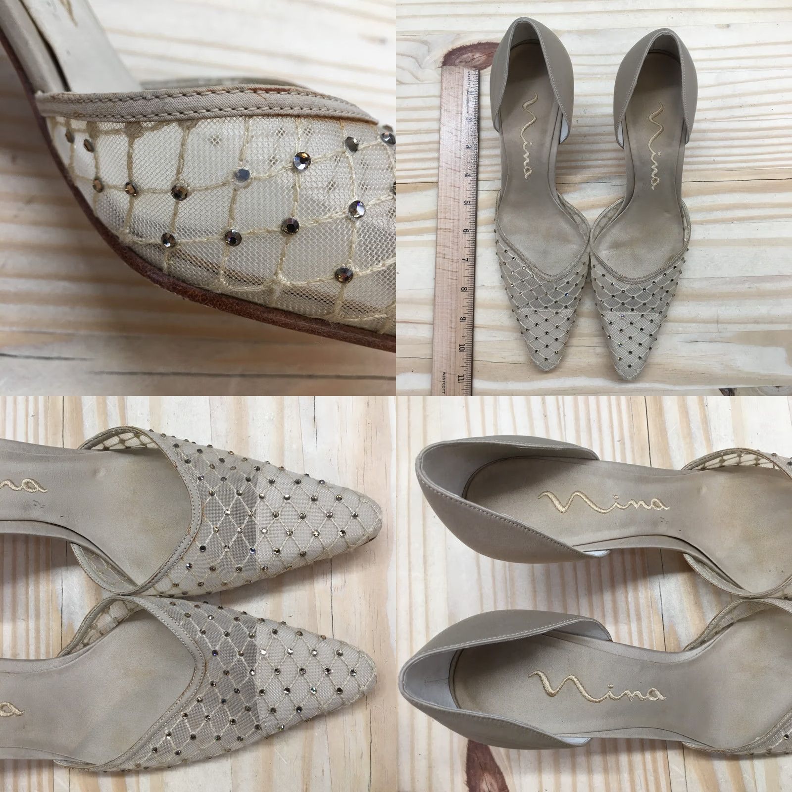 Vintage Nina Pump Heels Womens 8M Brown D'Orsay Pointed Toe Slip On Stiletto Casual Size US 8 / IT 38 - 8 Thumbnail