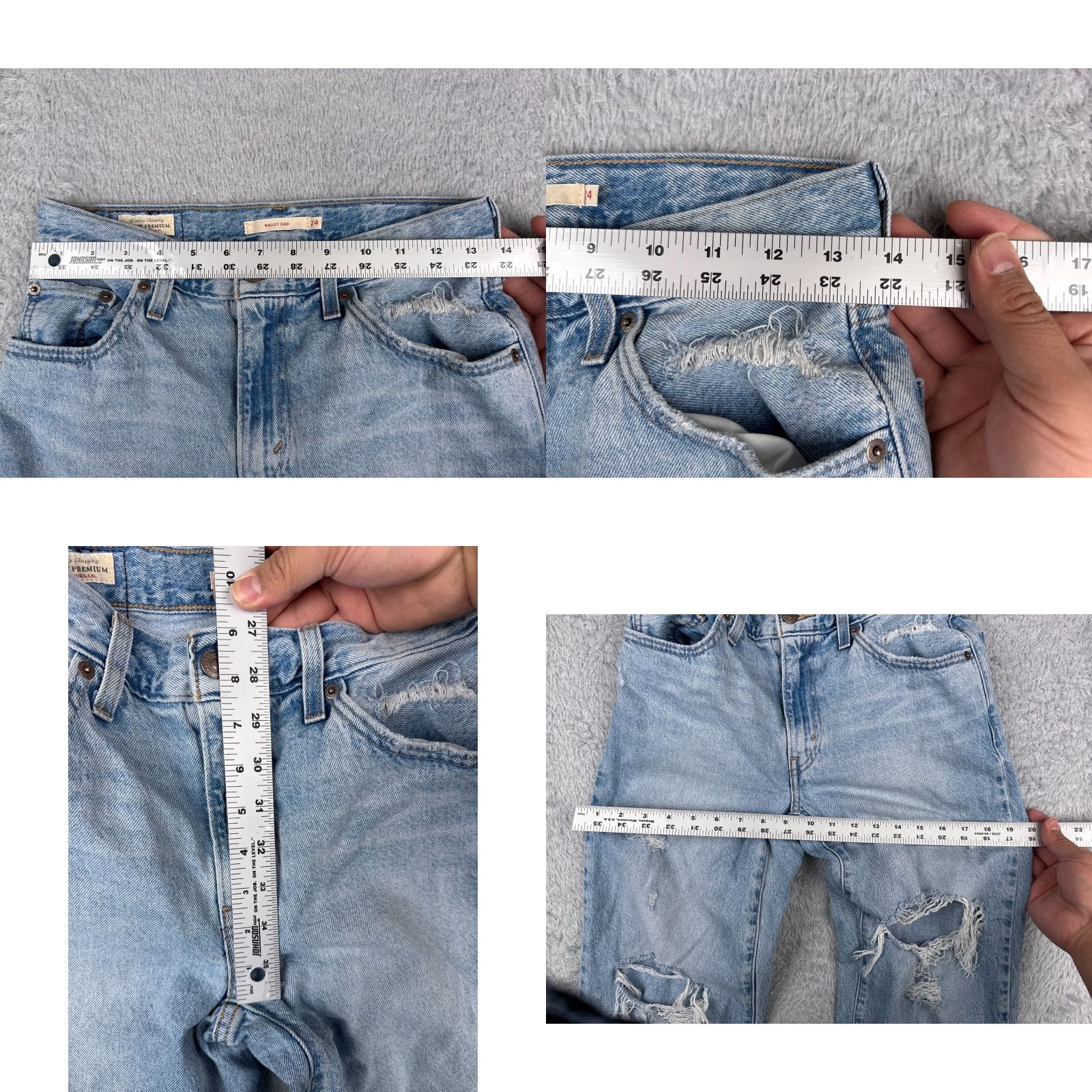 Levi's Levi's Jeans Women's 24 Blue Wide-Leg Distressed Cotton 28x29 Size 42" / US 20 - 8 Thumbnail