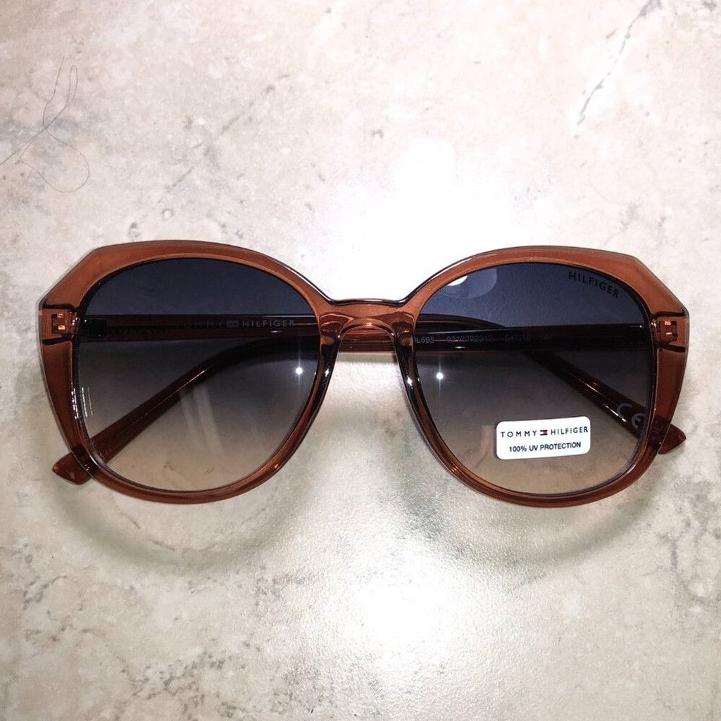 Tommy Hilfiger Tommy Hilfiger Oversized Brown Sunglasses Size ONE SIZE - 4 Thumbnail