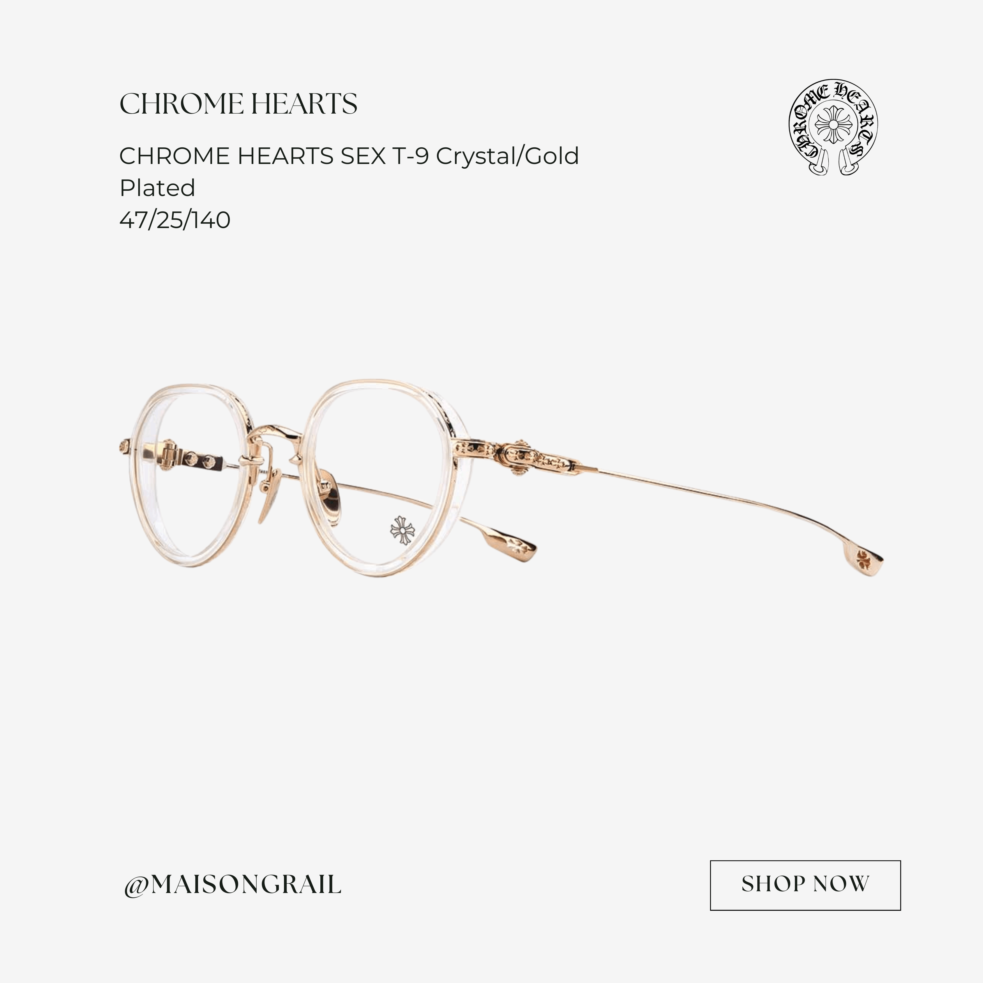 t*。様 CHROME HEARTS Chrome Hearts CHROME HEARTS SEX T-9 Crystal/Gold Plated | Grailed