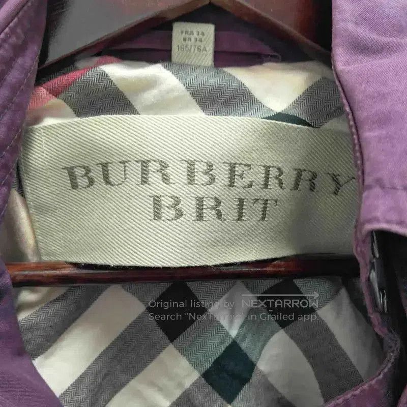 Burberry Burberry Purple Cotton Short Coat for Women. Size S / US 4 / IT 40 - 3 Thumbnail
