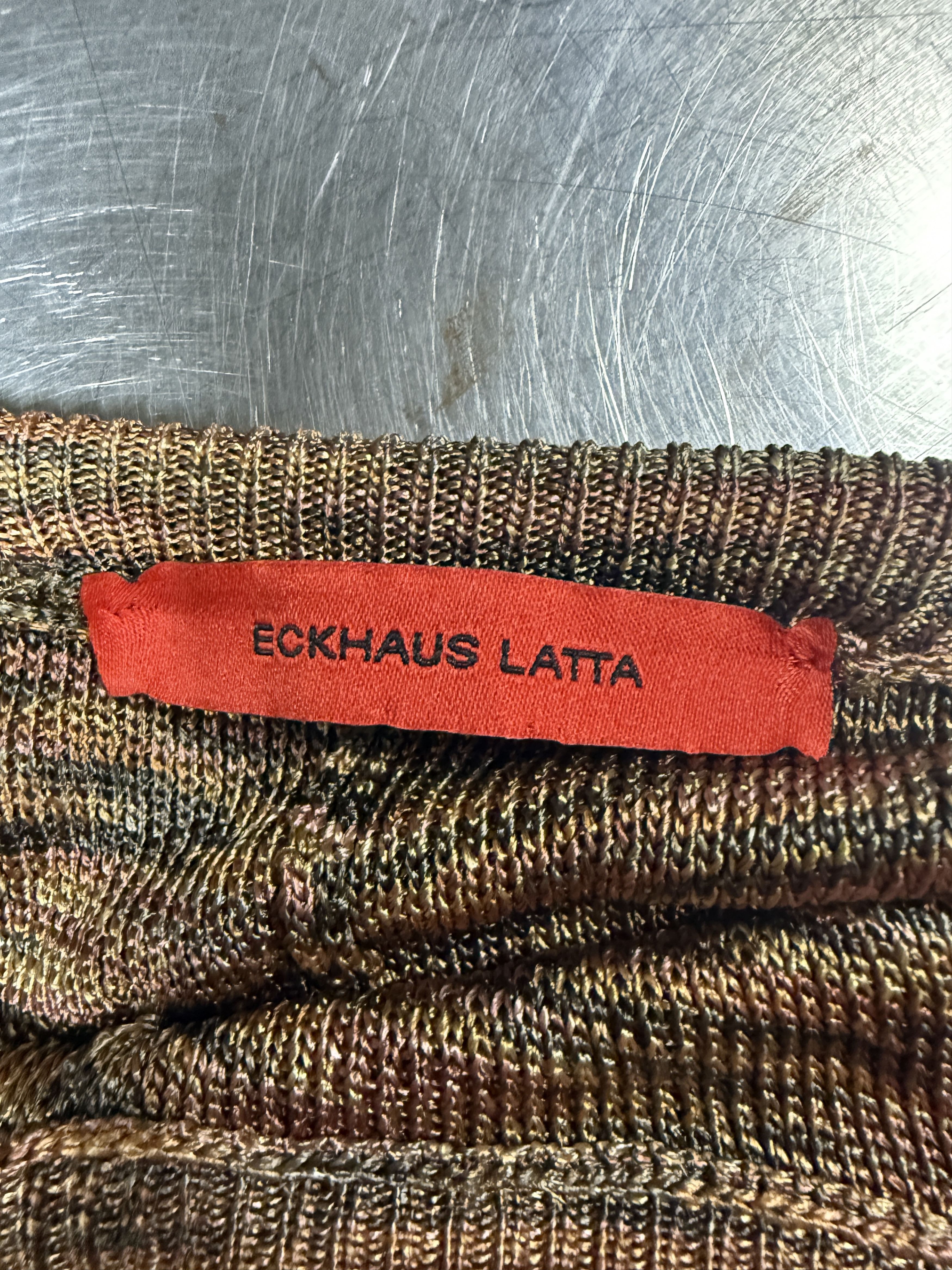 Eckhaus Latta Eckhaus Latta Glitch Knit Brown & Green Pattern Flare Pants Size 28" / US 6 / IT 42 - 11 Thumbnail