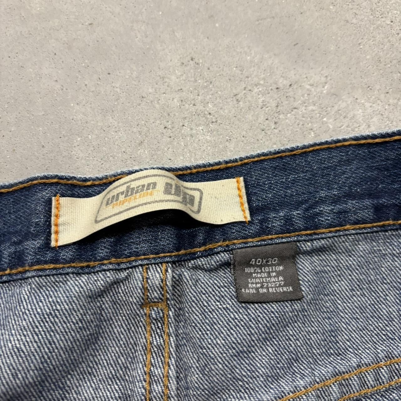 Japanese Brand × Vintage Crazy Vintage Y2K/2000s Baggy Dark Blue Wash Skater Denim Jeans! Size US 38 / EU 54 - 8 Thumbnail
