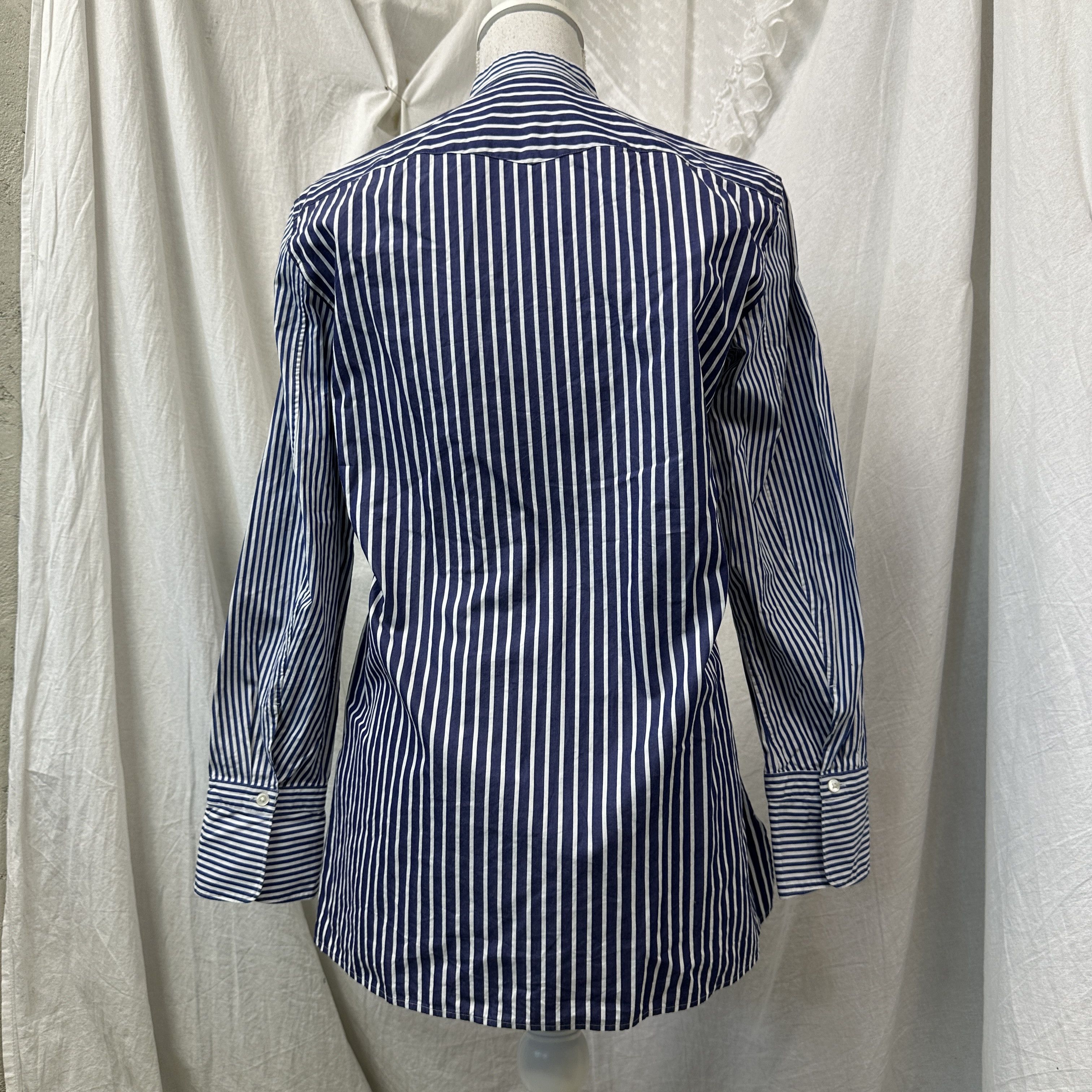 Jil Sander Vintage Striped Stand-Up Collar Jil Sander x Uniqlo Shirt Size XS / US 0-2 / IT 36-38 - 9 Thumbnail