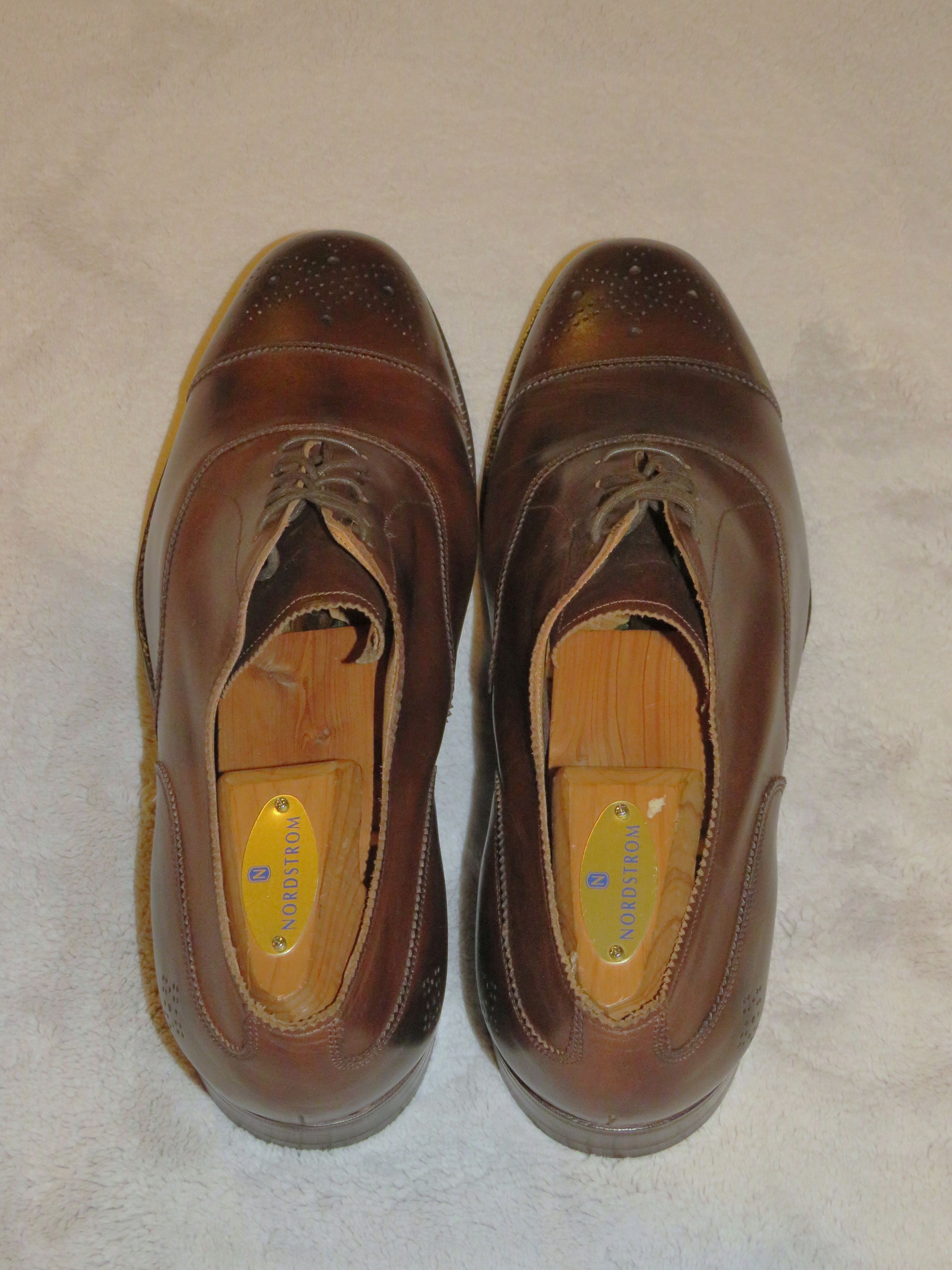 Edward Green × Paul Stuart Deadstock Dark Oak Antique Medallio Oxfords 8.5D NWT NOS Size US 8.5 / EU 41-42 - 6 Thumbnail