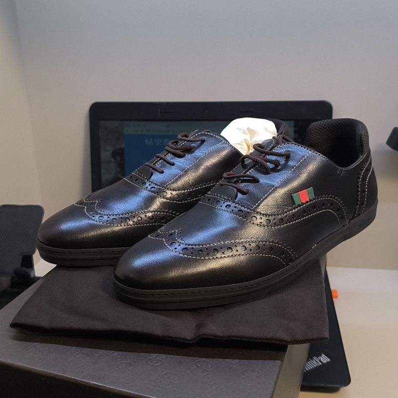 Gucci Gucci Casual Black Low-Top Leather Shoes 0079 Size US 8.5 / EU 41-42 - 1 Thumbnail