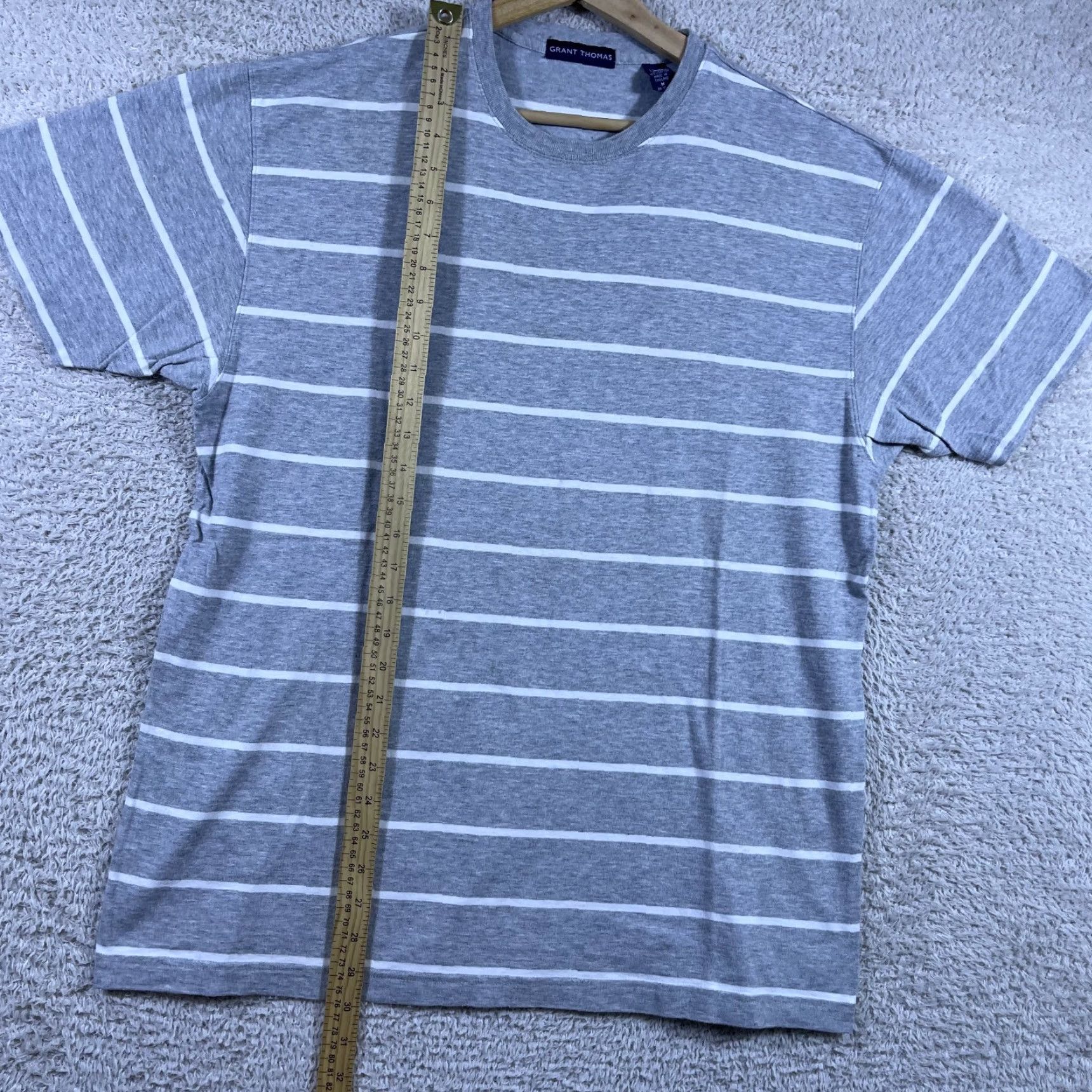 Vintage VINTAGE Grant Thomas 90s Striped T-Shirt Mens M Gray White Surf Skate Y2K Shirt Size US M / EU 48-50 / 2 - 5 Thumbnail