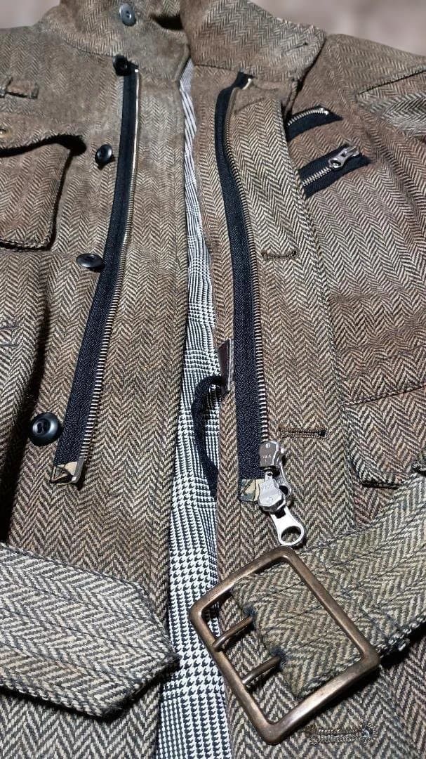 Japanese Brand PPFM Herringbone Utility Jacket with Zip Chest Pockets Size US M / EU 48-50 / 2 - 8 Thumbnail