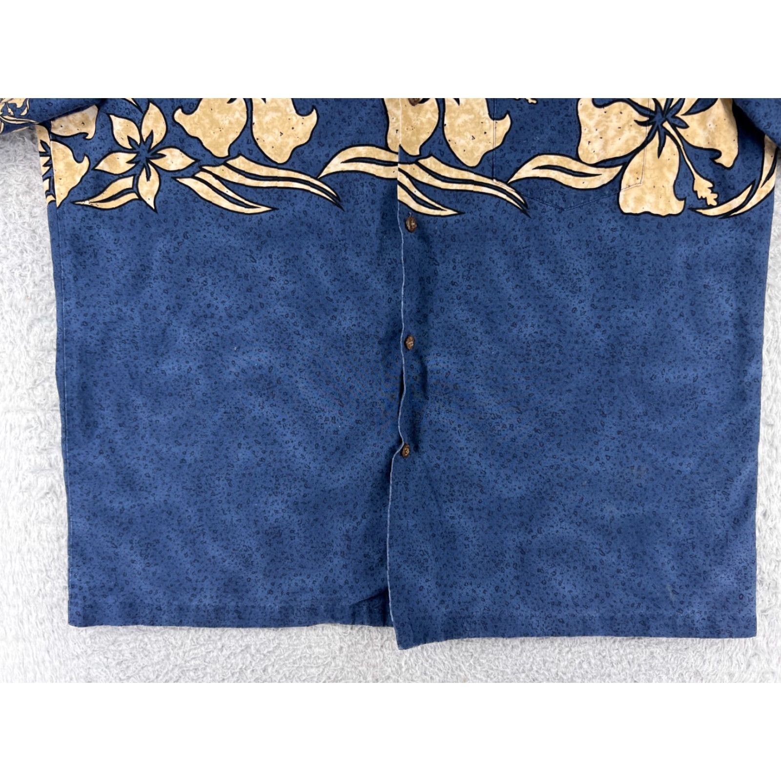 Vintage RJC Shirt Mens Extra Large Blue Beige Floral Hibiscus Button Up Hawaiian Resort Luau Aloha 90s Mens XL Blue Size US XL / EU 56 / 4 - 7 Thumbnail
