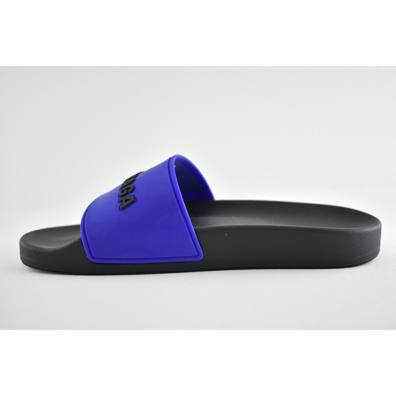 Balenciaga Balenciaga Black Blue Bicolor Rubber Logo Slide On Pool Size US 6 / IT 36 - 9 Thumbnail