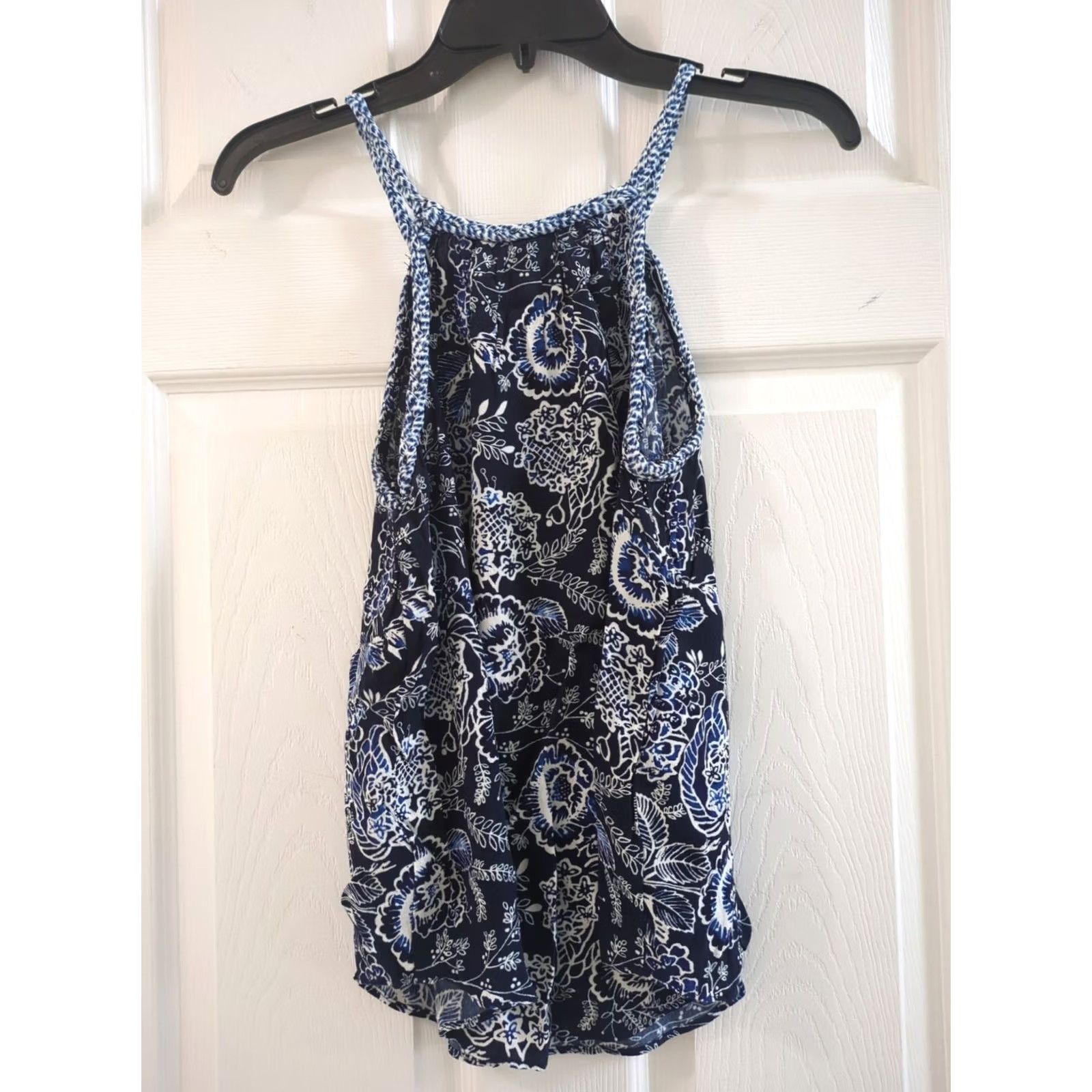 Gap Gap Tank Women’s Blue Spaghetti Strap Floral Print Sleeveless Halter Top Size S Size S / US 4 / IT 40 - 4 Thumbnail