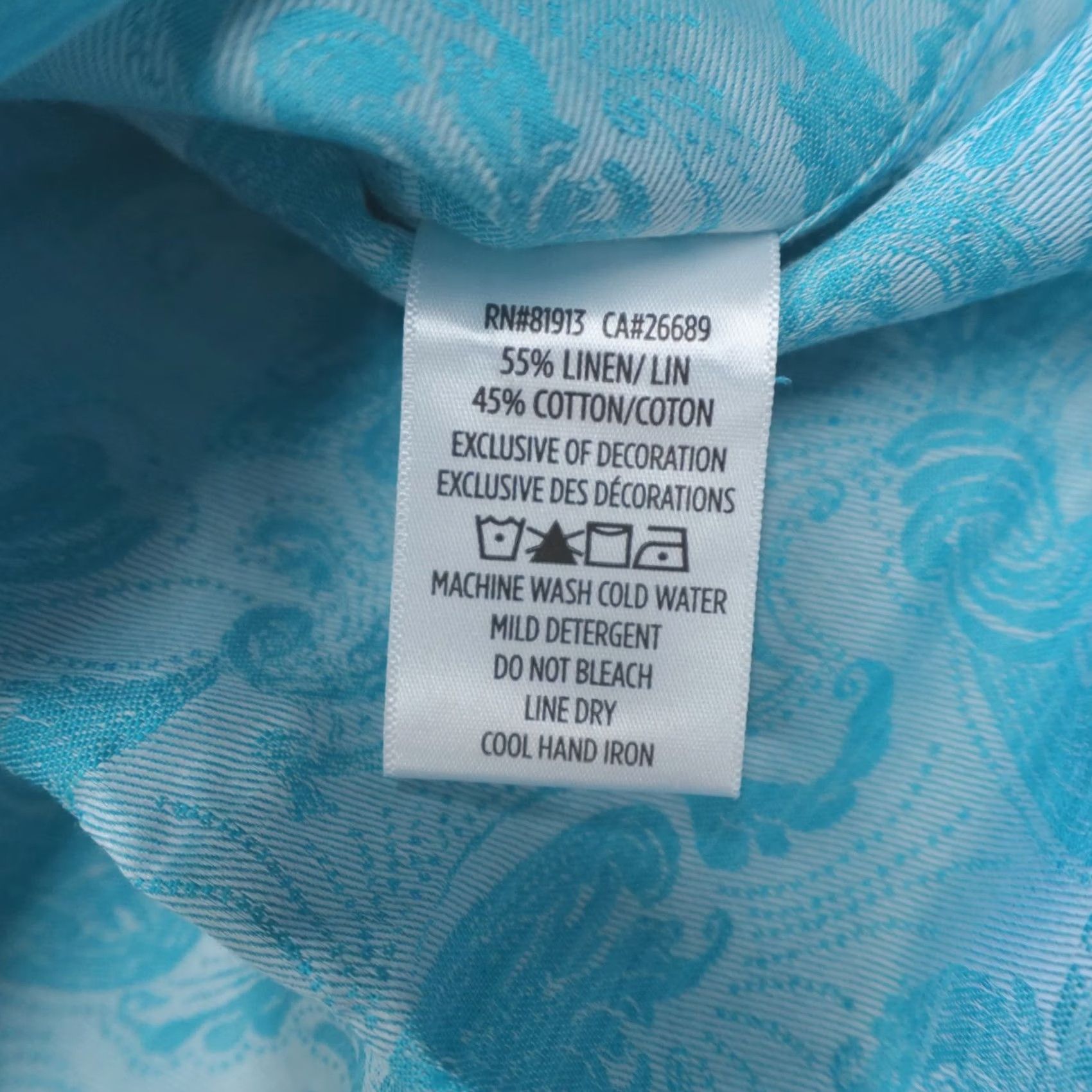 Robert Graham Robert Graham Poseidon Linen Blend Button Up Shirt Paisley Turquoise 2XL Mens Shirt Size US XXL / EU 58 / 5 - 4 Thumbnail
