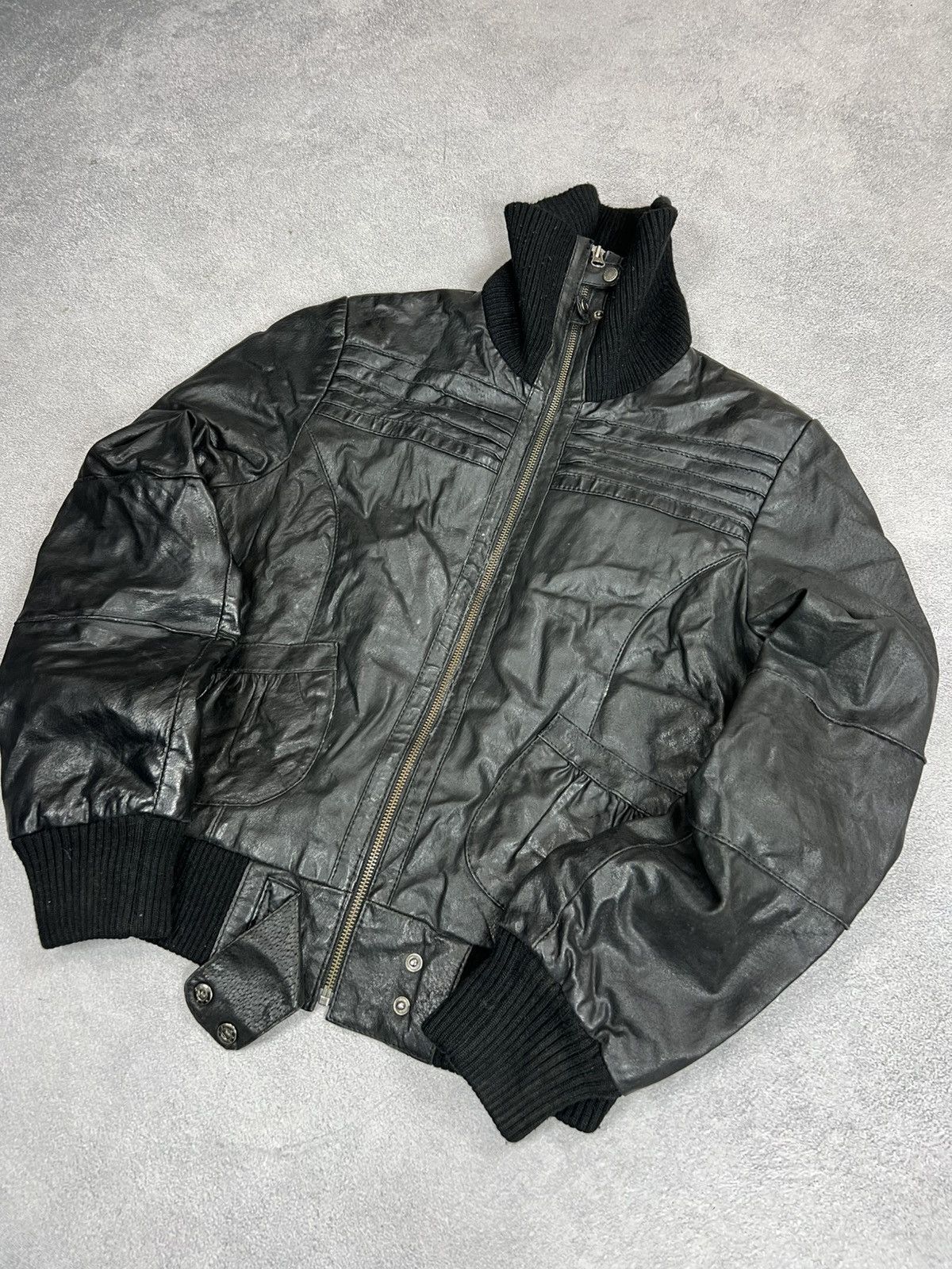 Vintage VTG Yohji Yamamoto Kanye West Ye Style Washed Leather Jacket Size US M / EU 48-50 / 2 - 3 Thumbnail