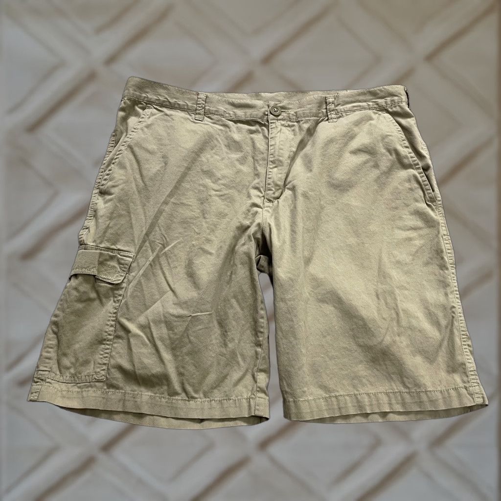 Vintage Columbia Shorts Mens Cargo Khaki Brown Flat Front Pocket Cotton Outdoor 39x10 Size US 39 - 1 Thumbnail