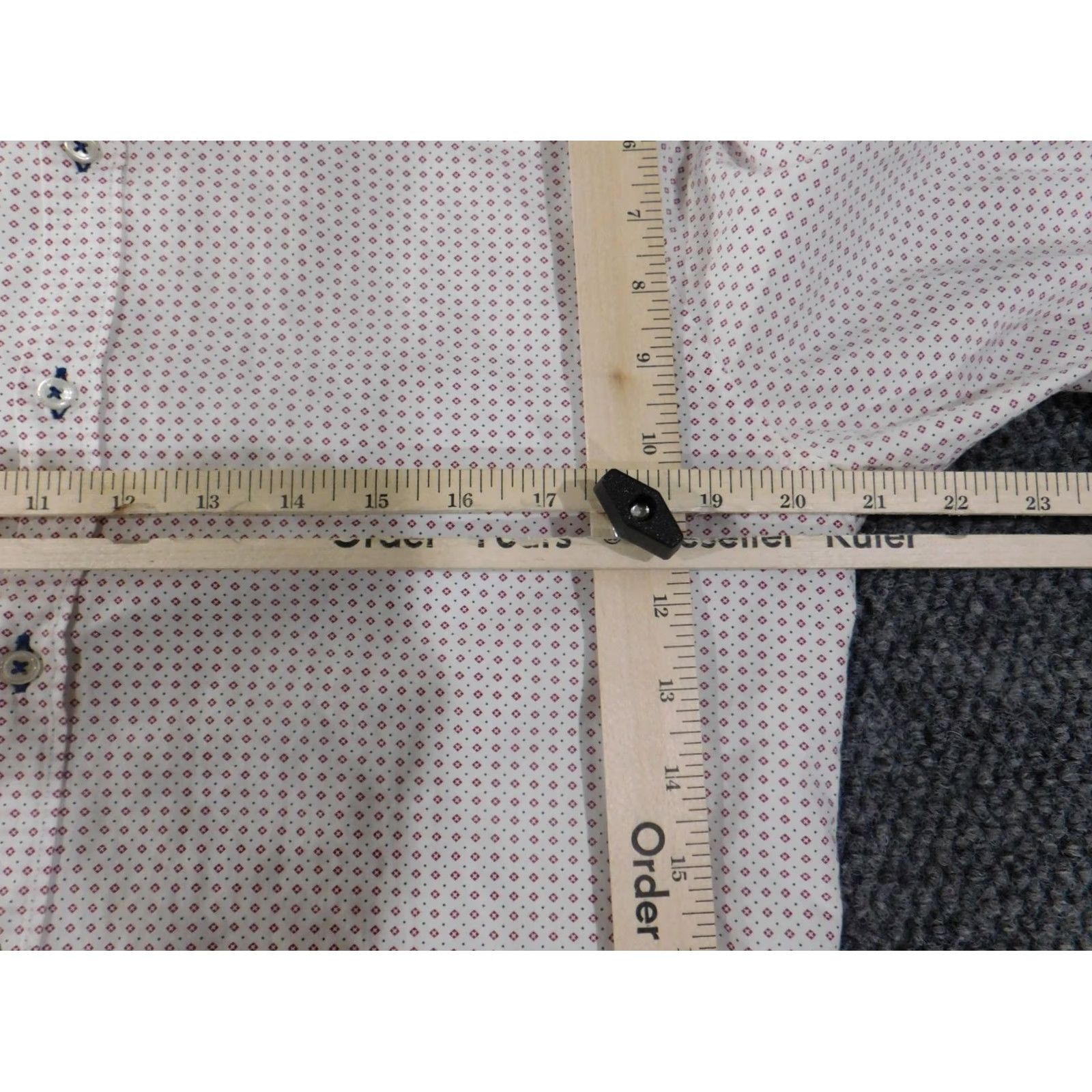 Zara Zara Shirt Mens Medium White Slim Geometric Button-Up Knit Cotton Size US M / EU 48-50 / 2 - 6 Thumbnail