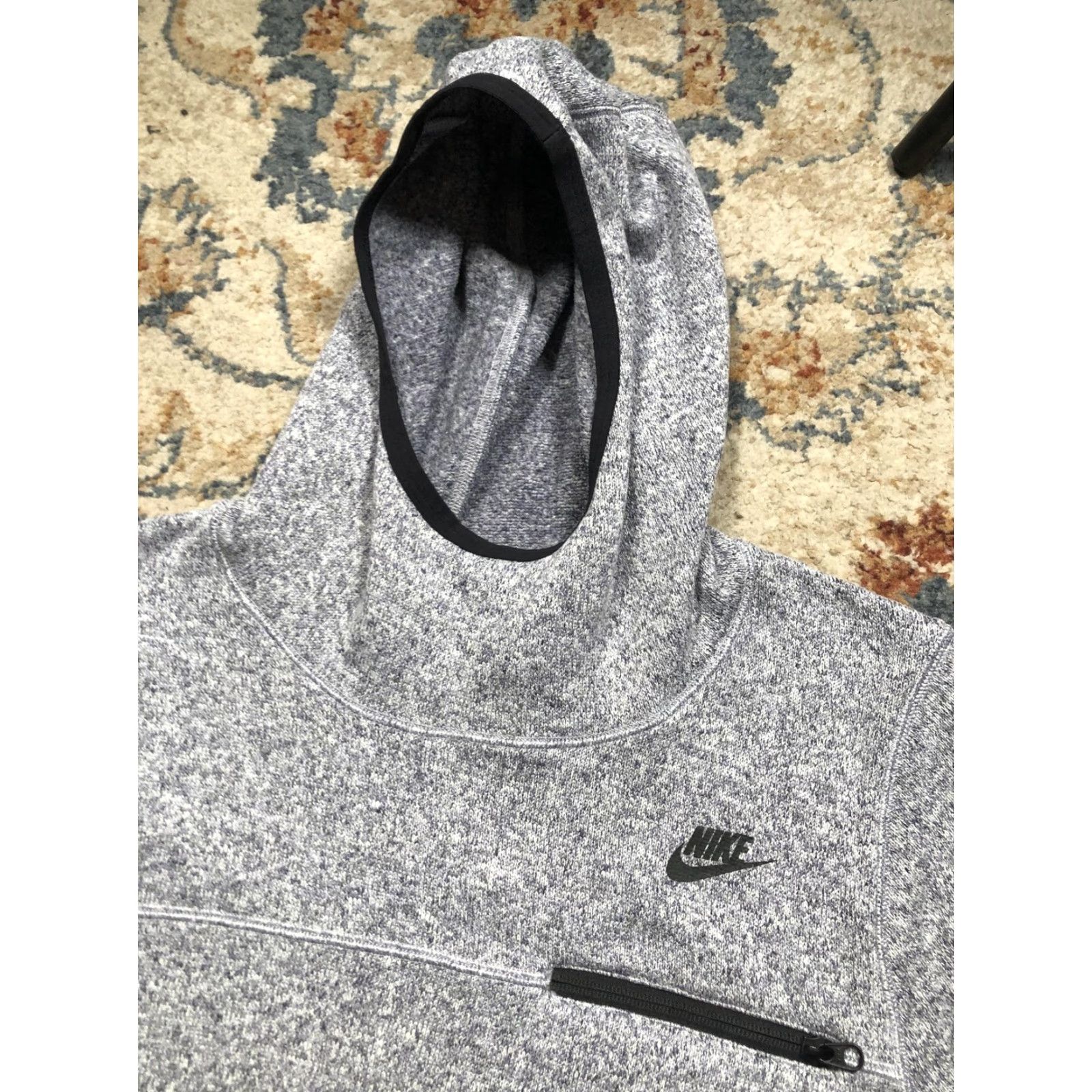 Nike Nike Hoodie Mens XL Gray Pullover Hooded Sweatshirt Zip Chest Pocket Swoosh Logo Size US XL / EU 56 / 4 - 6 Thumbnail