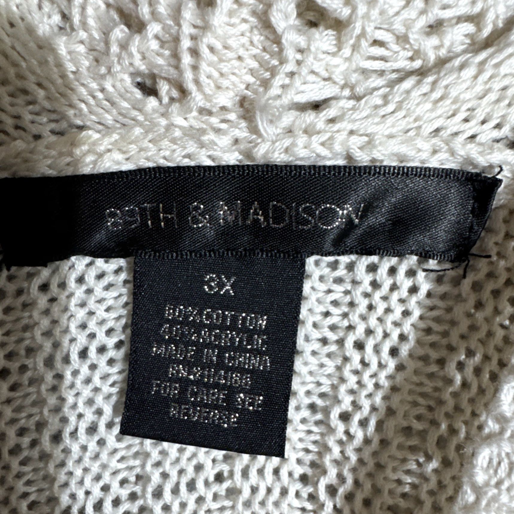 Vintage Womens Boho Cardigan Sweater 3X Plus Open Knit Lagenlook Cottagecore Romantic Size XXL / US 16-18 / IT 52-54 - 5 Thumbnail