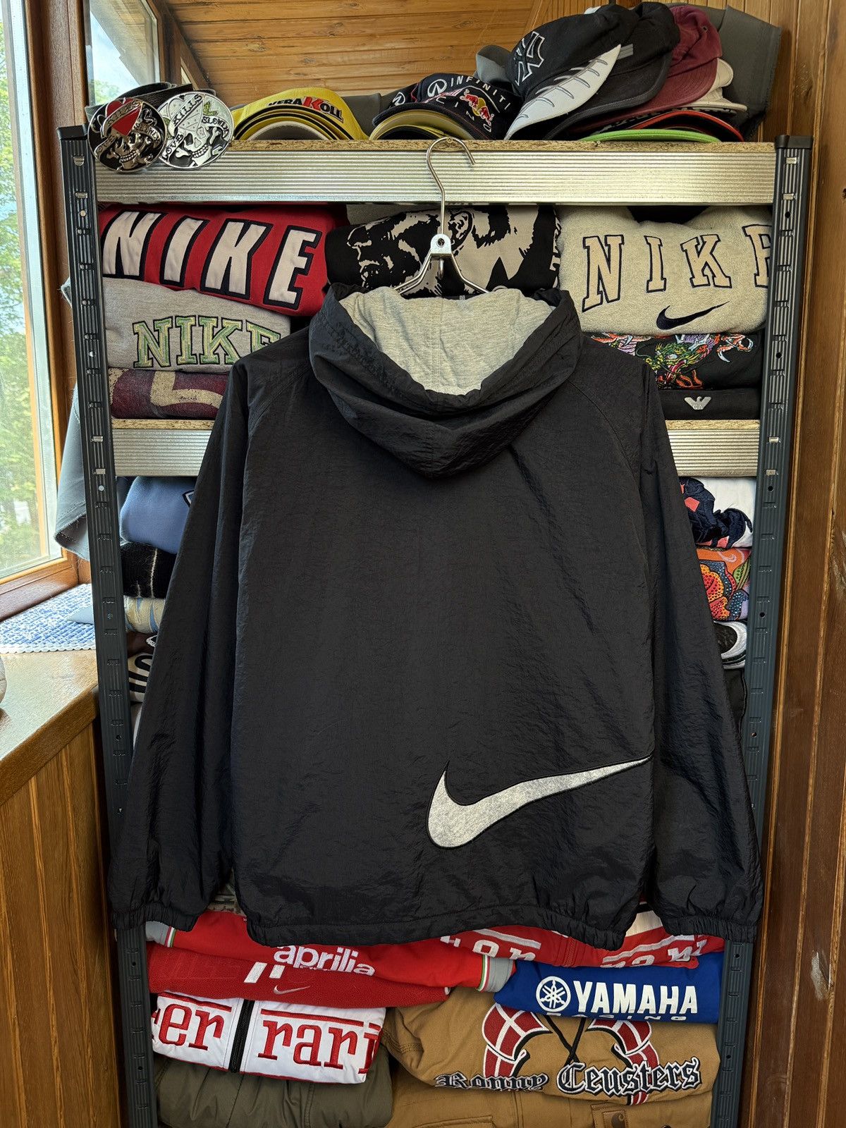 Nike × Vintage 90s Nike Vintage Nylon Track Jacket Big Swoosh Size US M / EU 48-50 / 2 - 1 Thumbnail