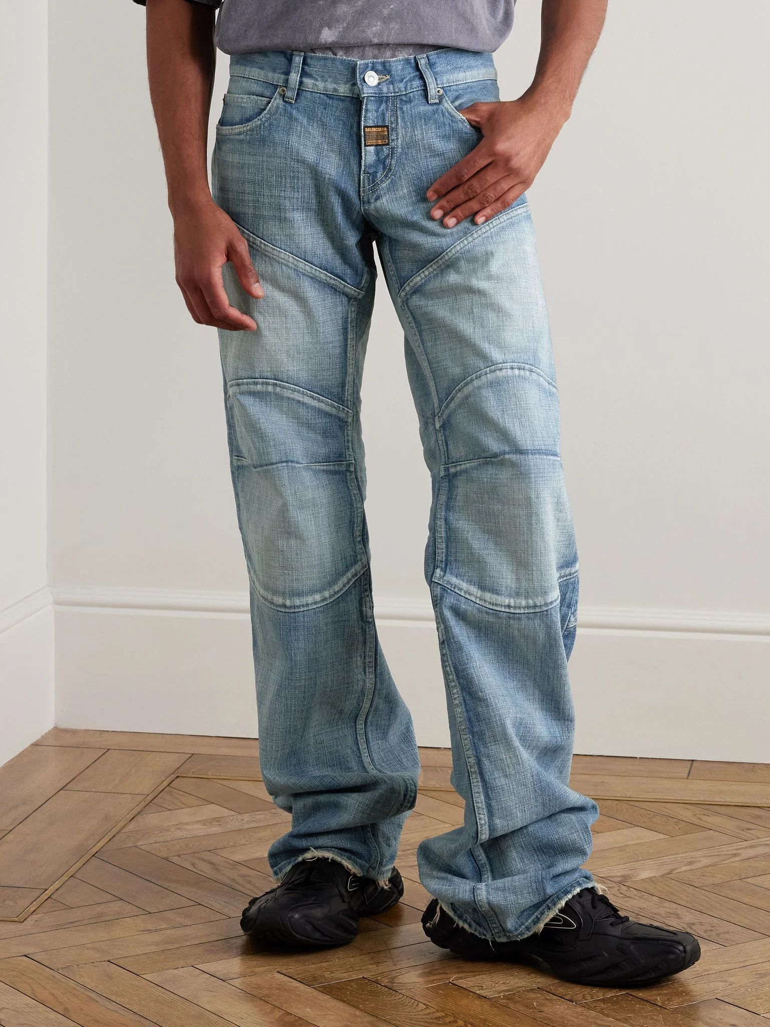 Balenciaga o1srvl11e0526 Fitted Low-Waist Pants in Blue Size US 30 / EU 46 - 3 Thumbnail