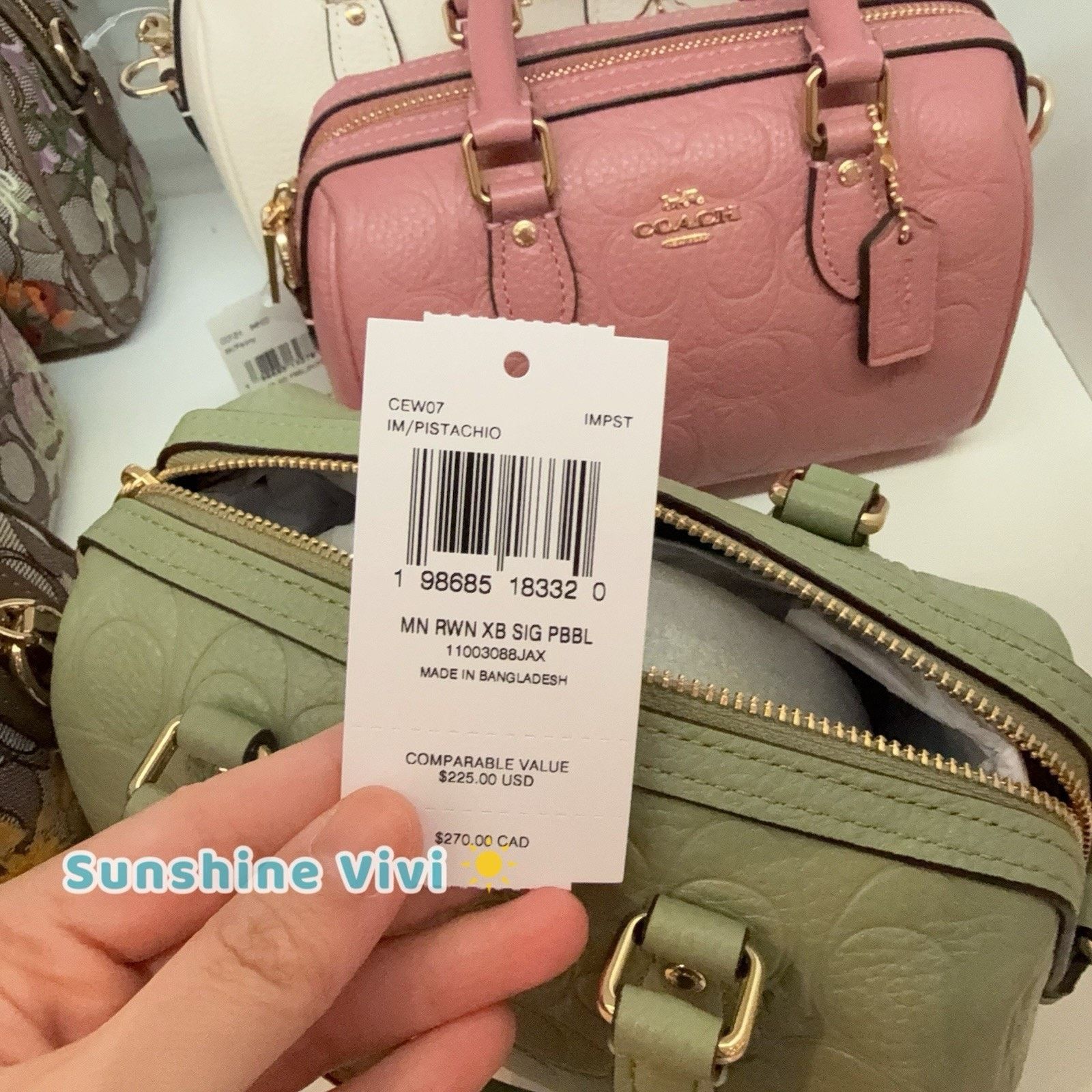 Coach NWT Coach Mini Rowan Crossbody Bag CEW07 leather Pistachio Size ONE SIZE - 5 Thumbnail