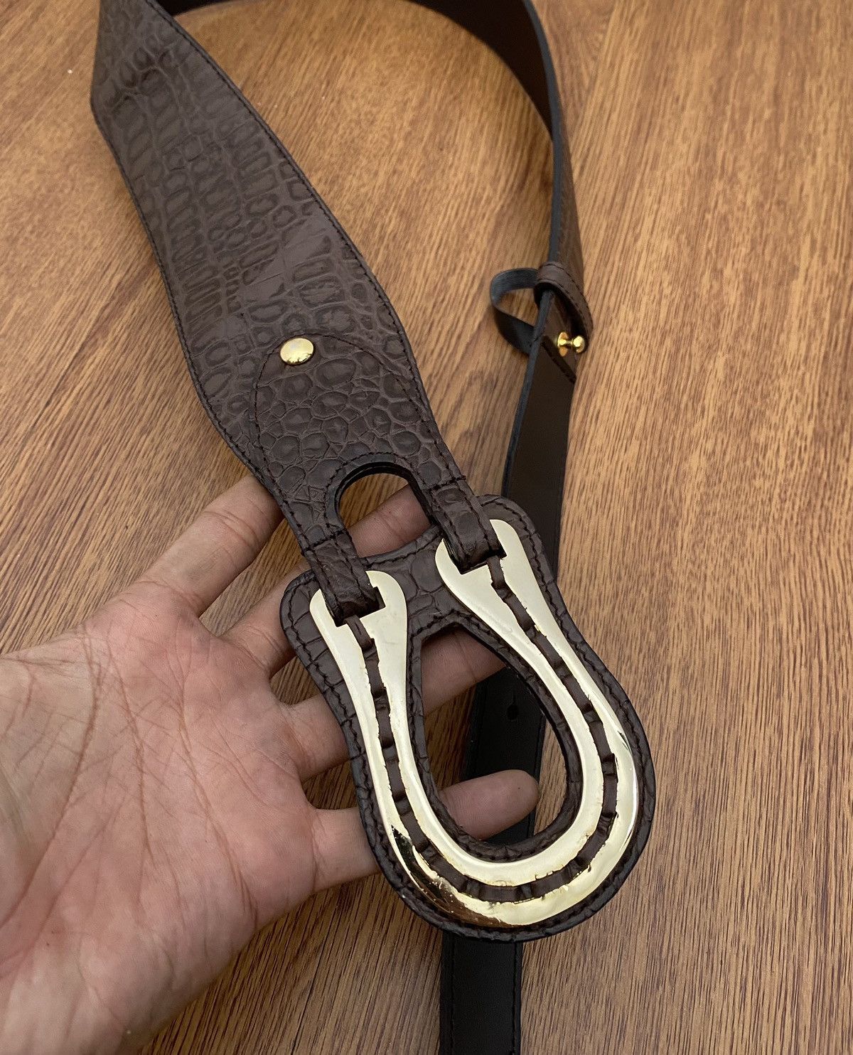 If Six Was Nine × Japanese Brand × KMRii Evapolin aligator big buckle belt Size ONE SIZE - 2 Thumbnail