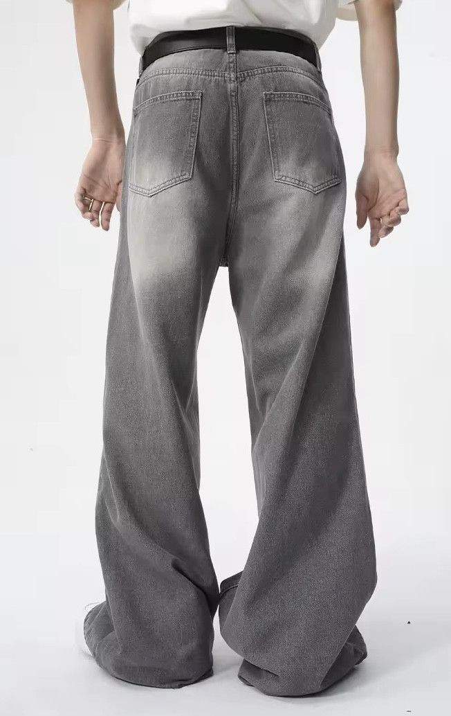 Jean Baggy Jeans Wash Denim Faded Distressed Loose Fit Skate Size US 28 / EU 44 - 4 Thumbnail
