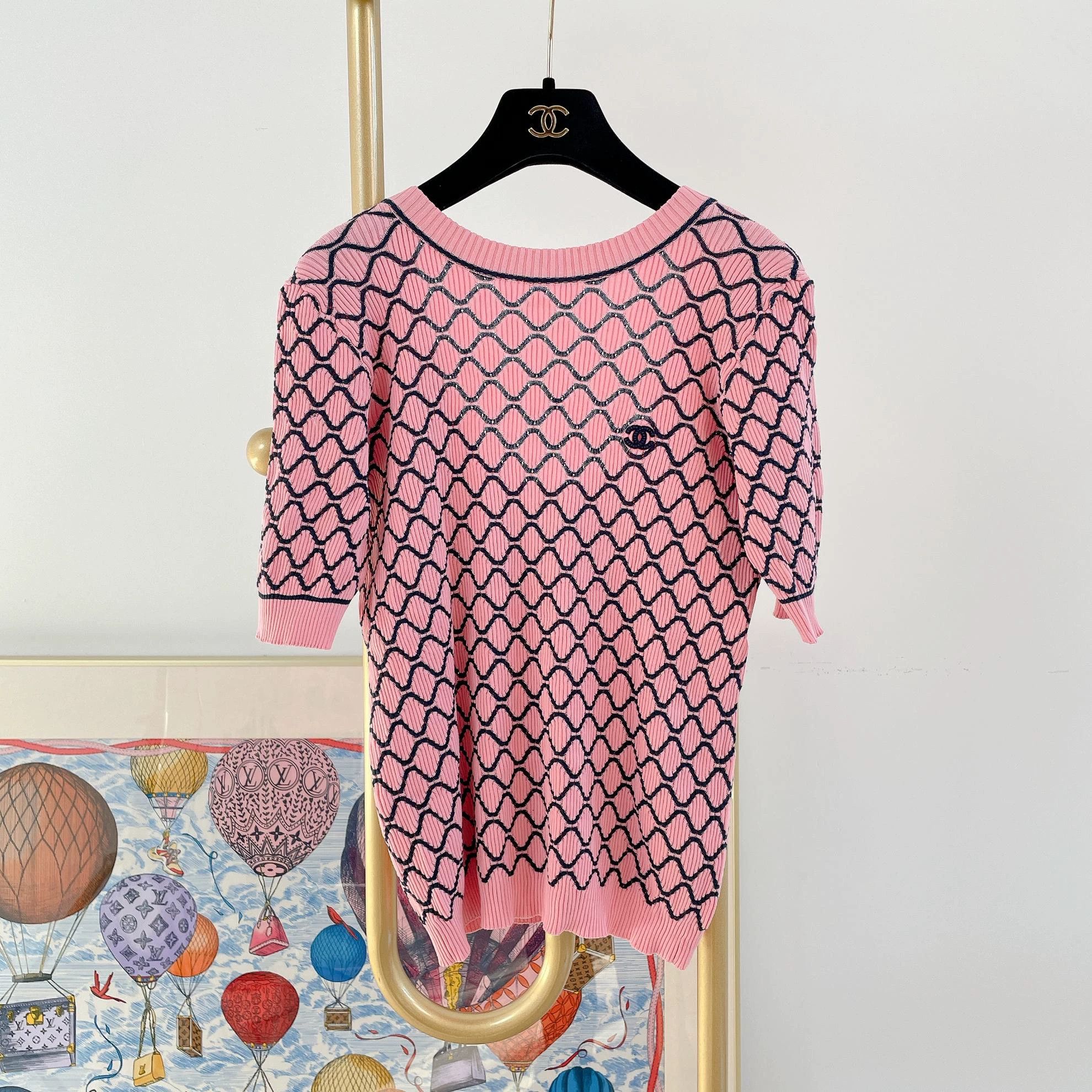 Chanel Chanel Pink Quilted Knit Top 38 2022 Size S / US 4 / IT 40 - 1 Thumbnail