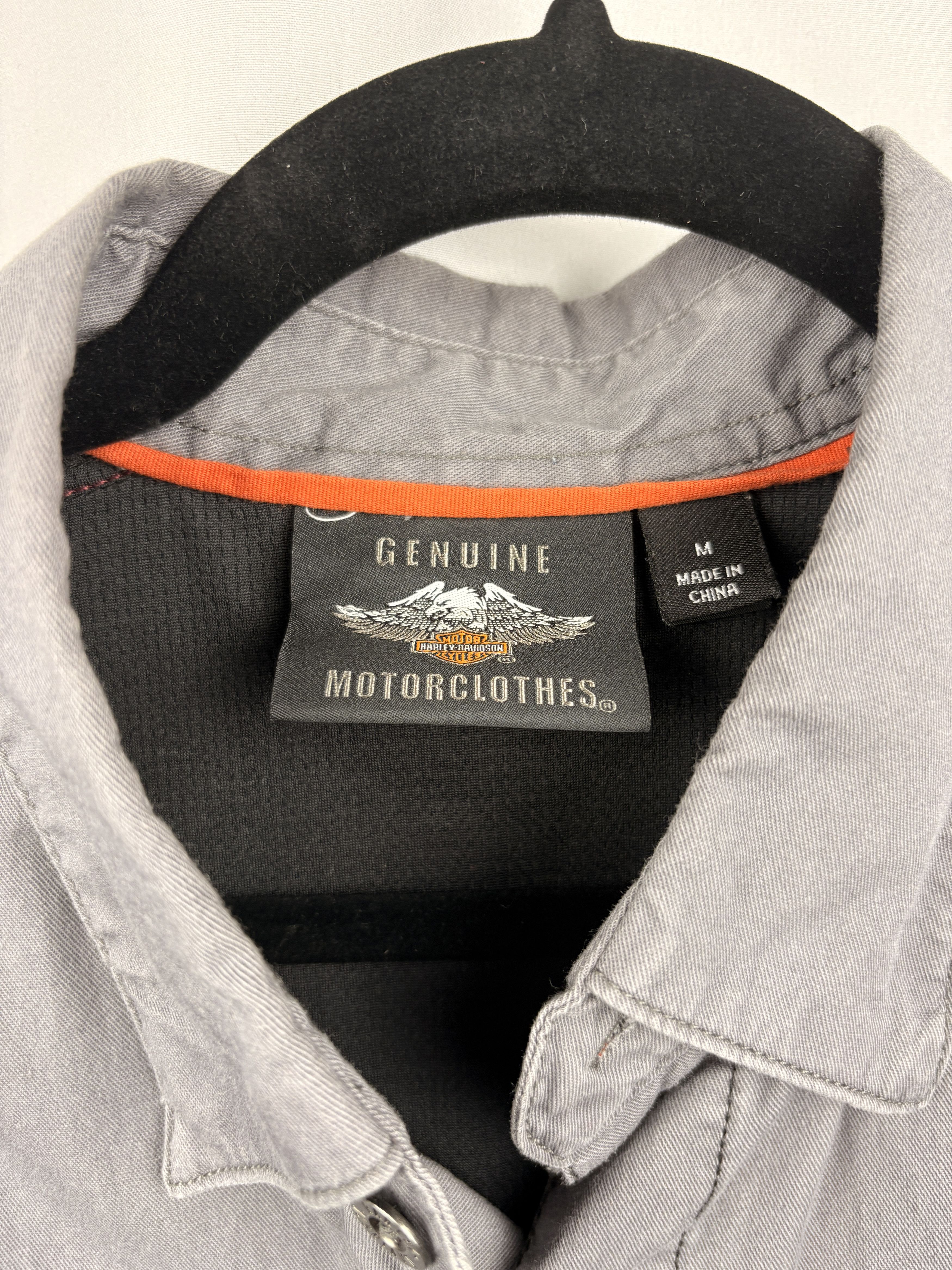 Harley Davidson Men’s Harley-Davidson Colorblock Work Shirt Black Grey Red Size US M / EU 48-50 / 2 - 5 Thumbnail