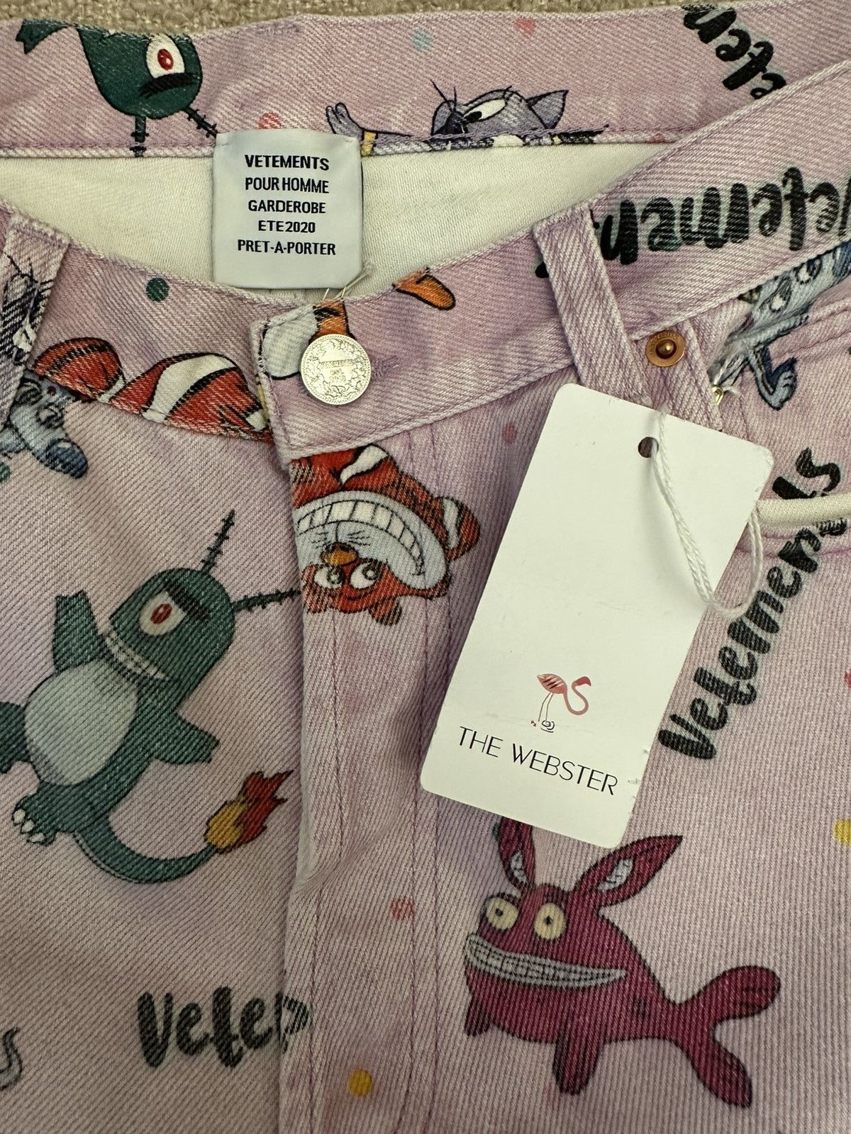 Vetements Vetements Pink Comic Denim Size US 33 - 2 Thumbnail