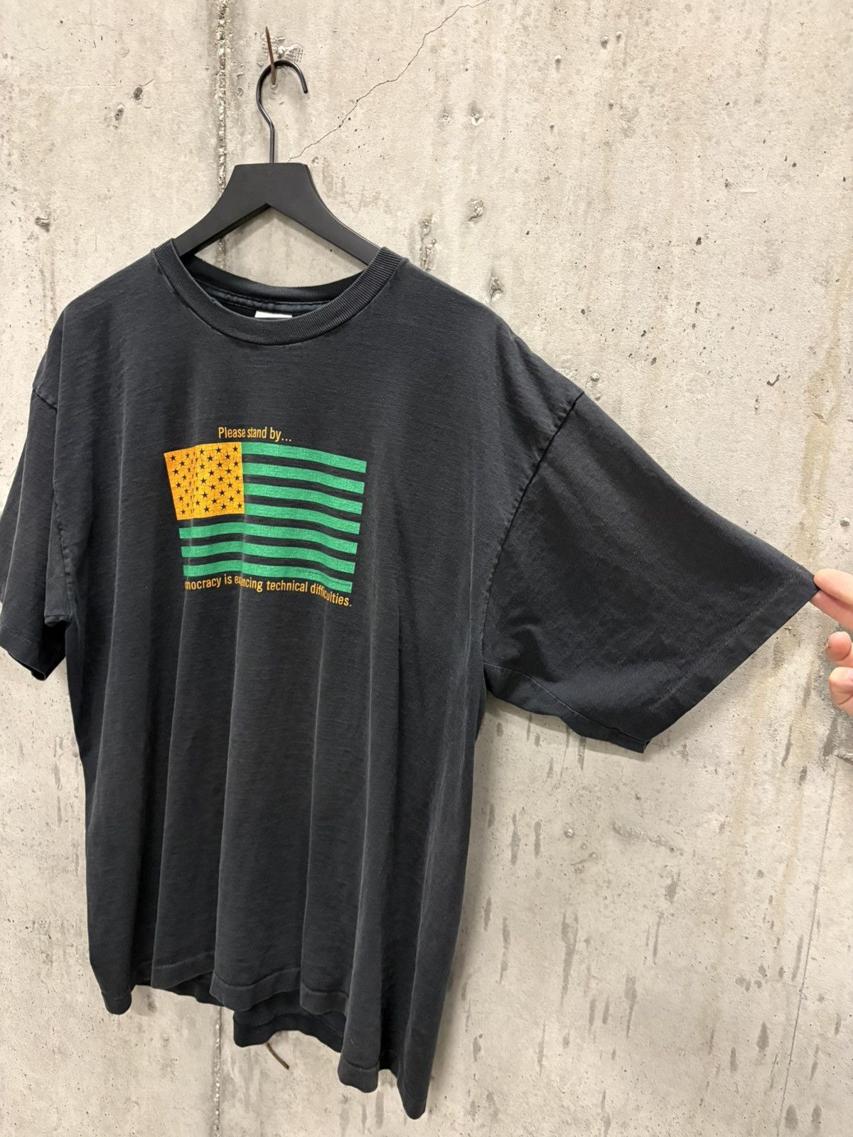 Vintage Vintage Democracy Shirt Fade Distressed Grunge Band Size US XL / EU 56 / 4 - 2 Thumbnail