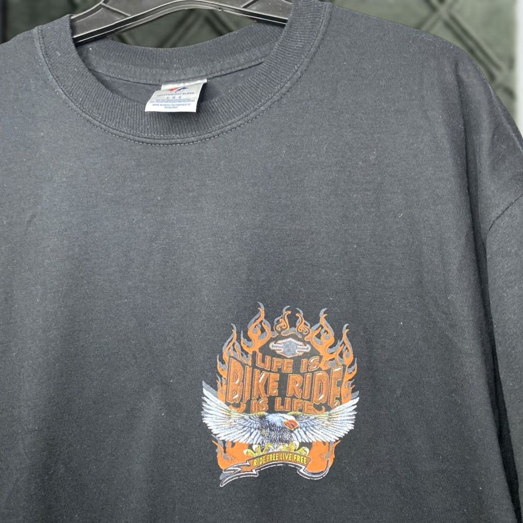 Jerzees VINTAGE Jersey T-Shirt Men L Black 90s Motorcycle Biker Wildwood New Jersey Bike Week 2007 JERZEES Fade Size US L / EU 52-54 / 3 - 1 Thumbnail