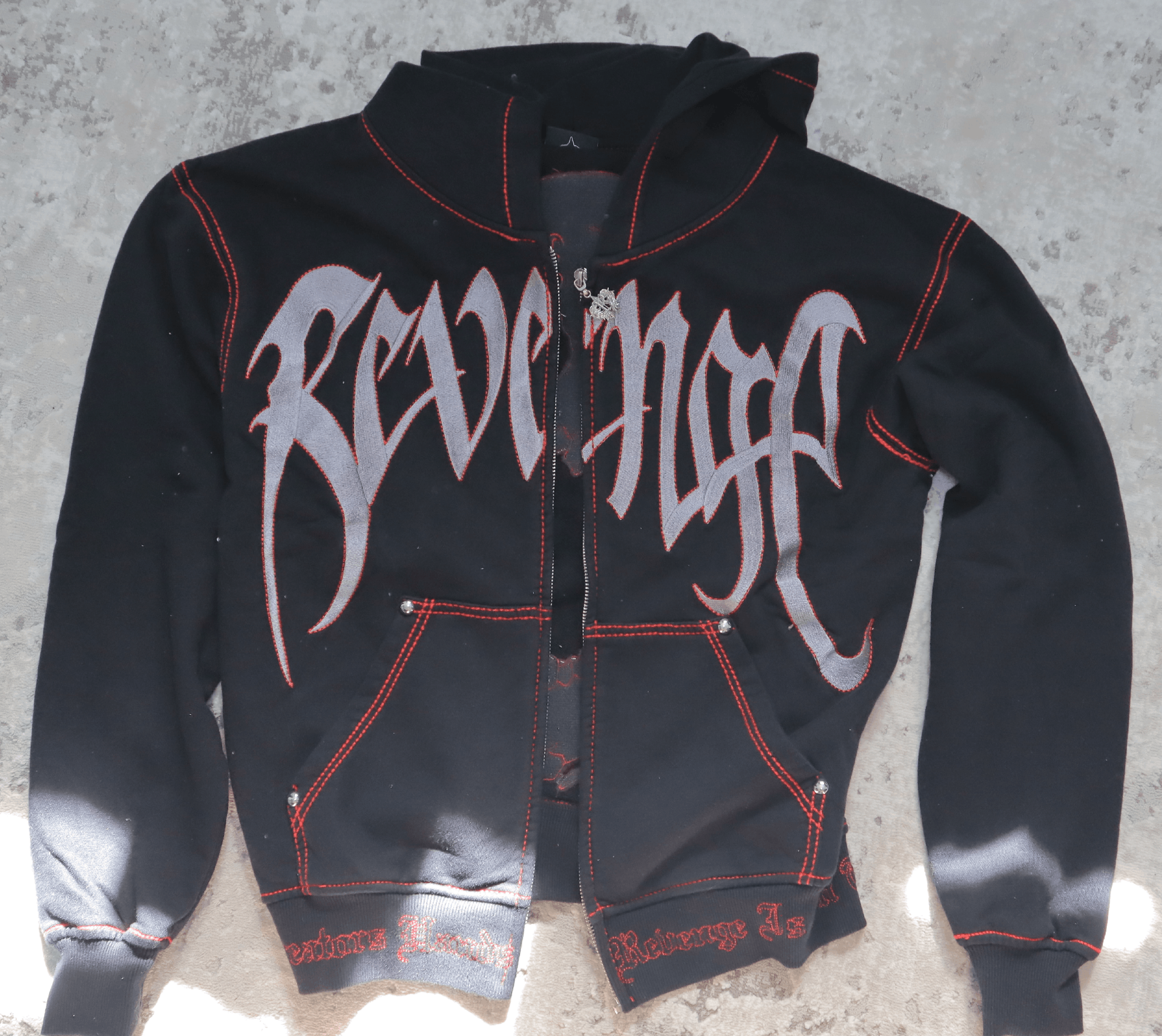 Revenge Revenge Contrast Skull Embroidered Zip Size US S / EU 44-46 / 1 - 1 Thumbnail