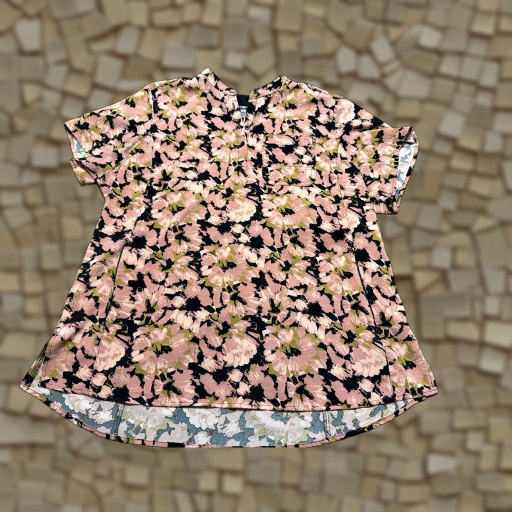 Carhartt Carhartt Shirt Women's 2XL Pink Brown Black Floral 1/4 Buttons Size XXL / US 16-18 / IT 52-54 - 1 Thumbnail