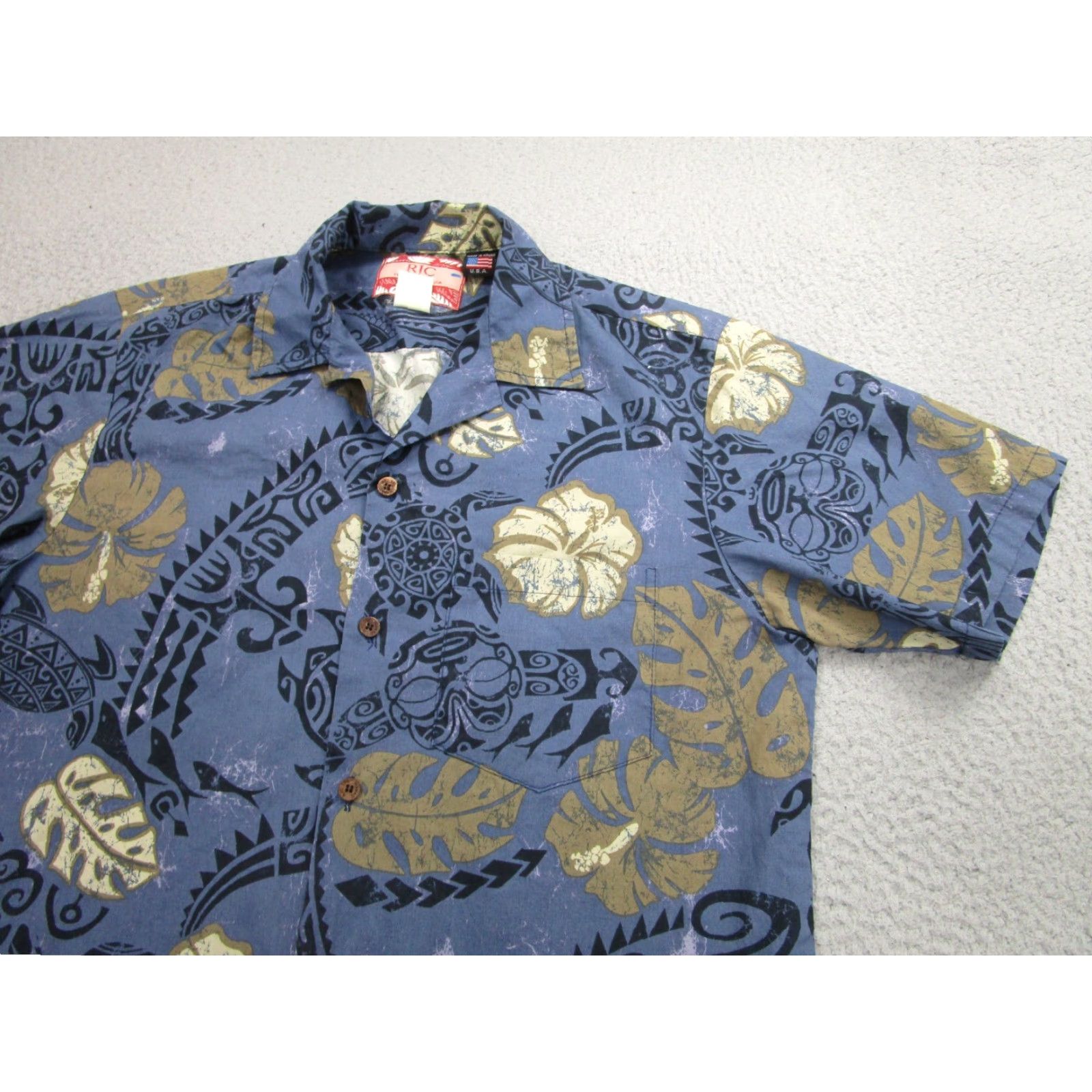 Vintage VINTAGE RJC Shirt Mens M Blue Island Tribal Tattoo art Tiki Hawaiian 90s y2k USA Size US M / EU 48-50 / 2 - 2 Thumbnail