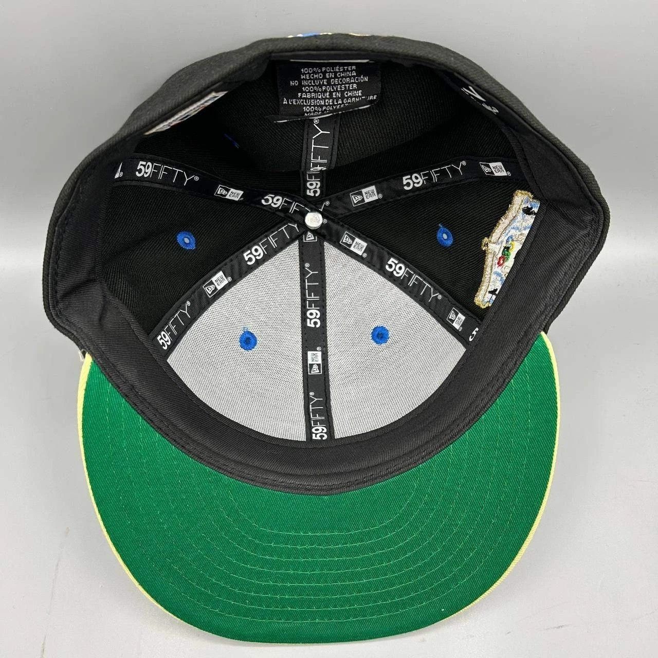 New Era Los Angeles LA Dodgers Hat Men 7 3/8 Black Yellow MLB Fitted Size ONE SIZE - 2 Thumbnail